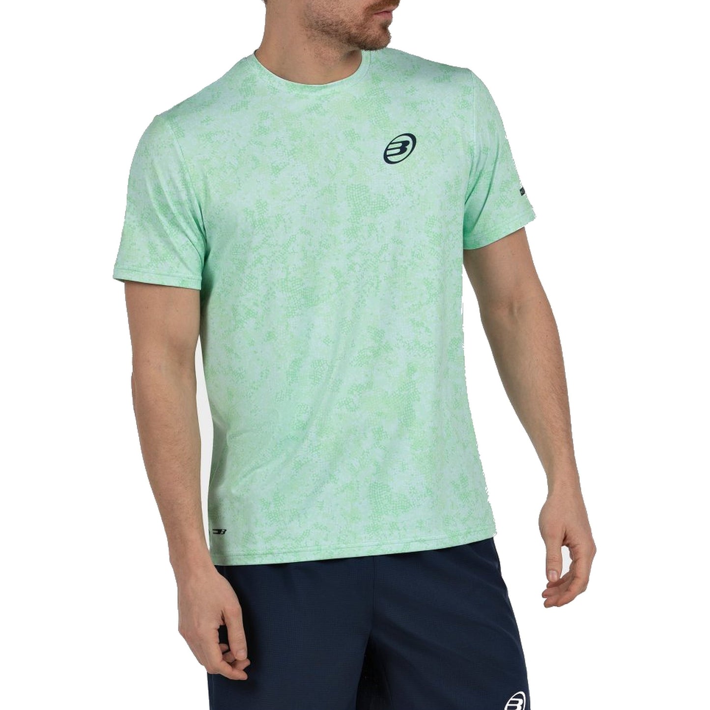 Bullpadel Masama Padel T-Shirt Men - Acid Green - Left angled model view
