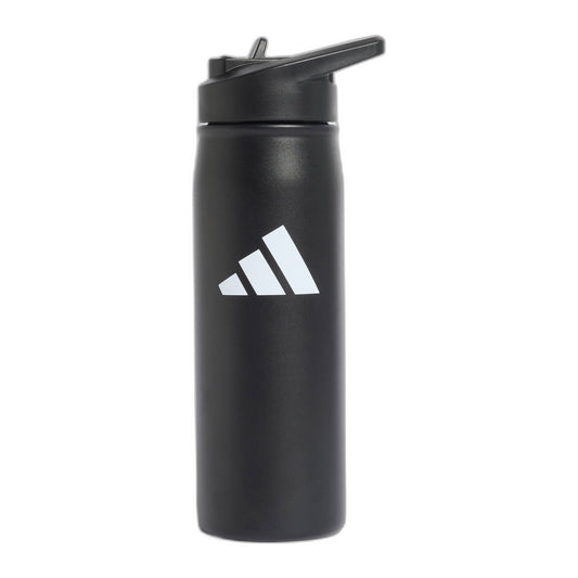 Adidas Metal Bottle 0.6L Black - angled front view