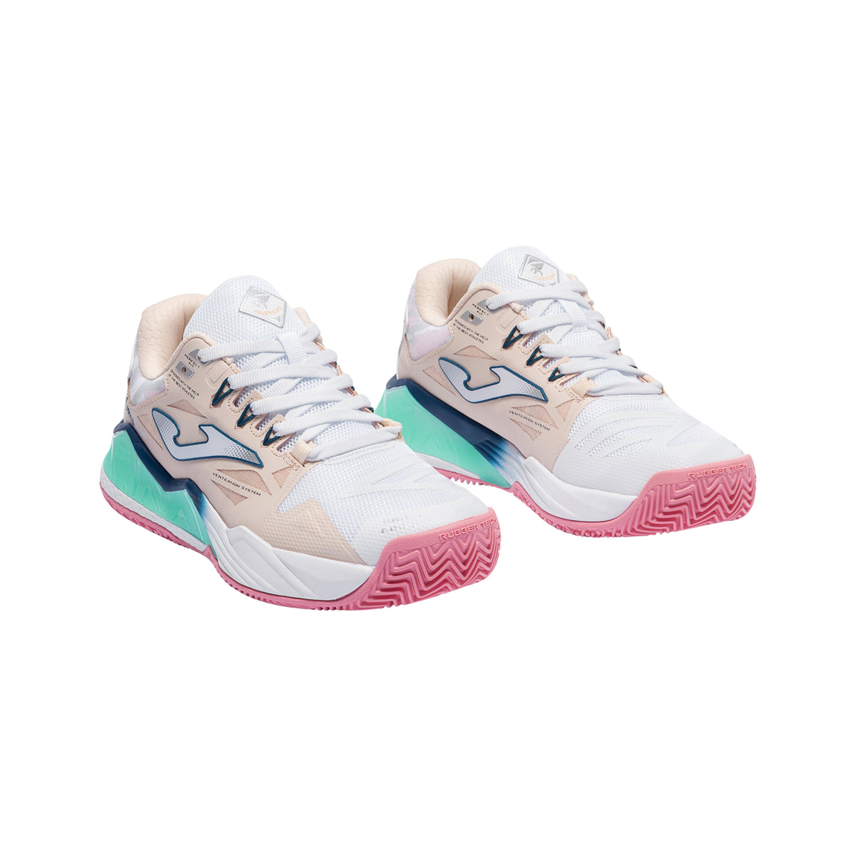 Joma Spin Lady 2608 Padel Shoes Women - Orange - Front three-quarter pair