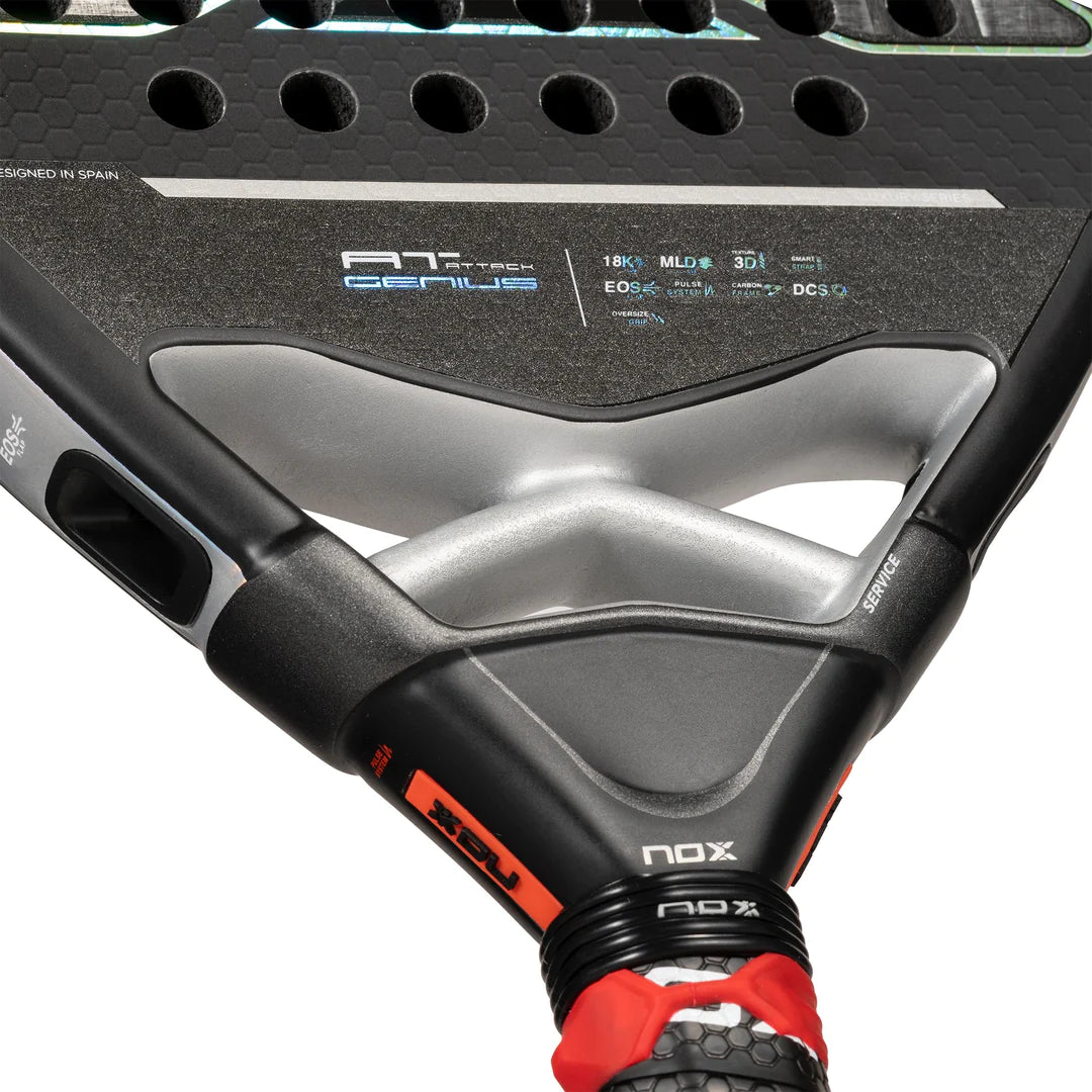 NOX AT10 Genius Attack 18K Padel Racket-Heart Grip