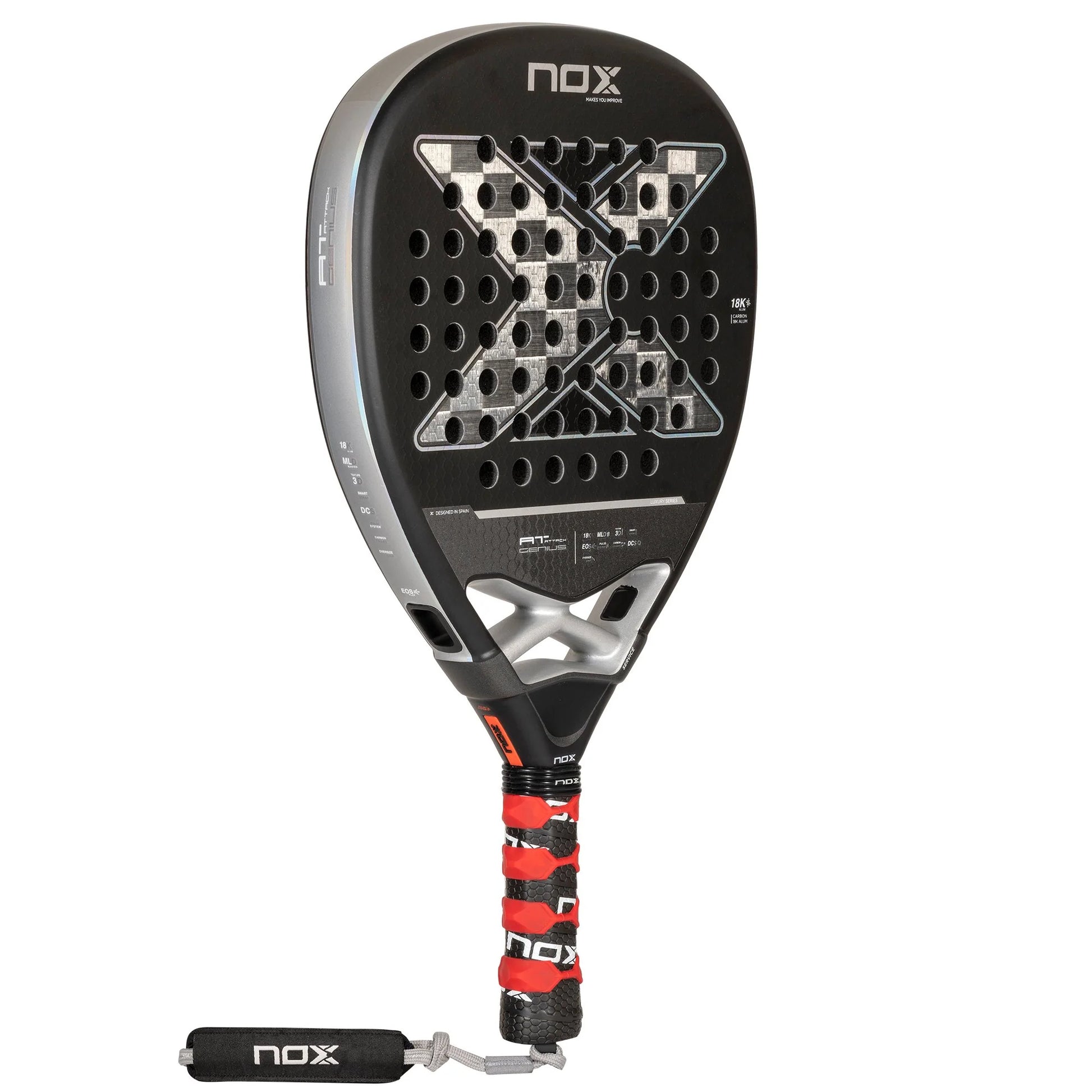 NOX AT10 Genius Attack 18K Padel Racket - Custom Grip - Right