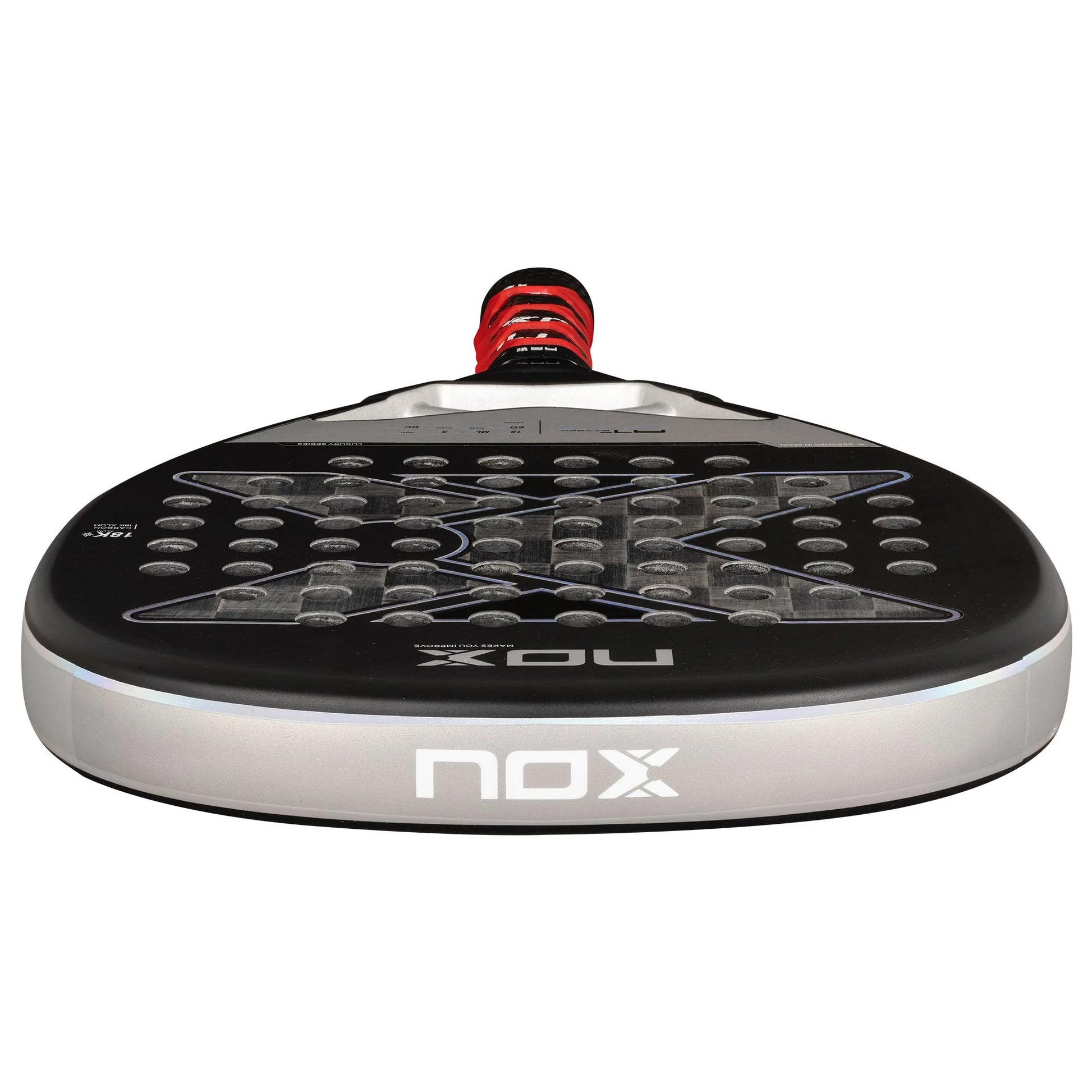 NOX AT10 Genius Attack 18K Padel Racket - Custom Grip - Top