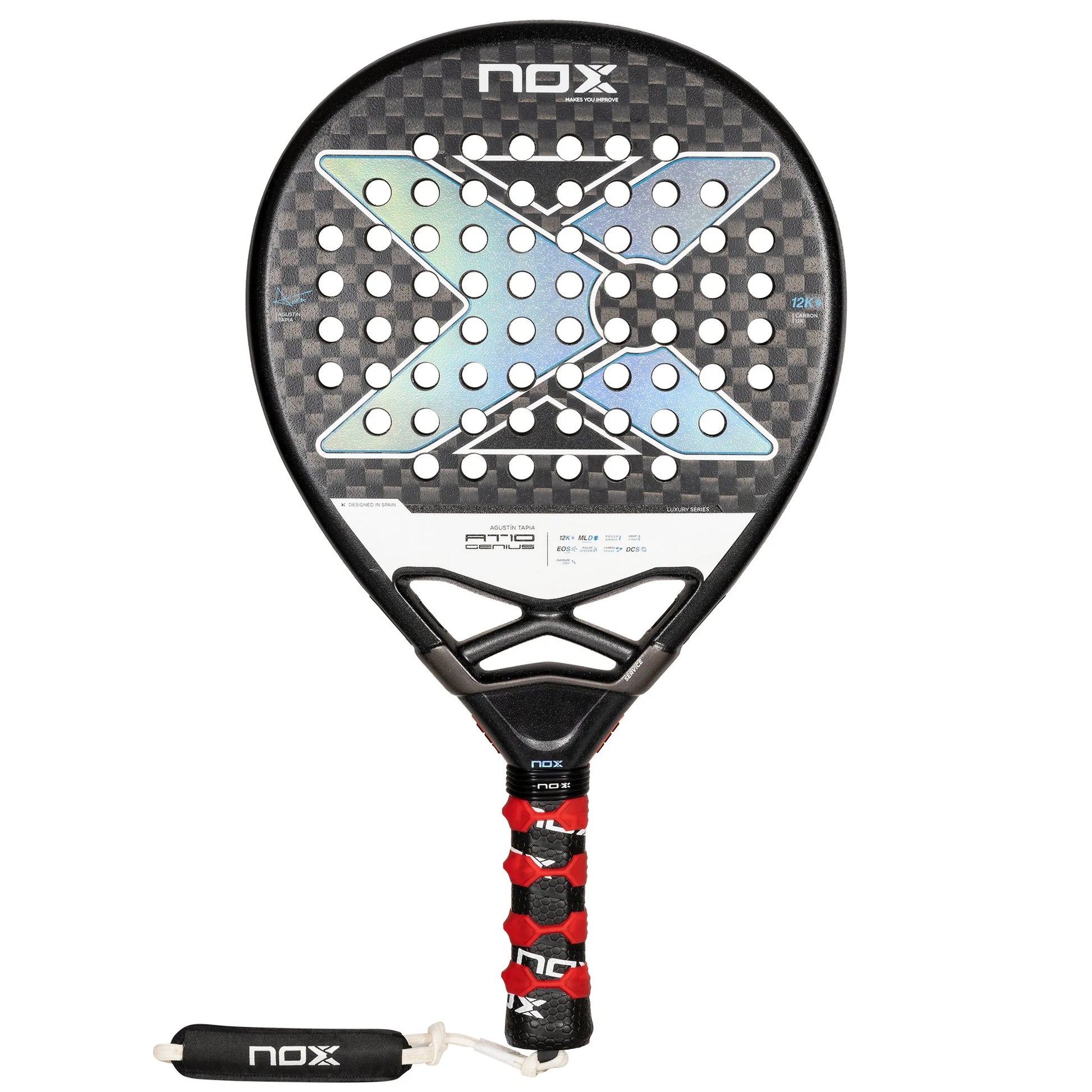 NOX AT10 Genius 12K Padel Racket - Custom Grip - front