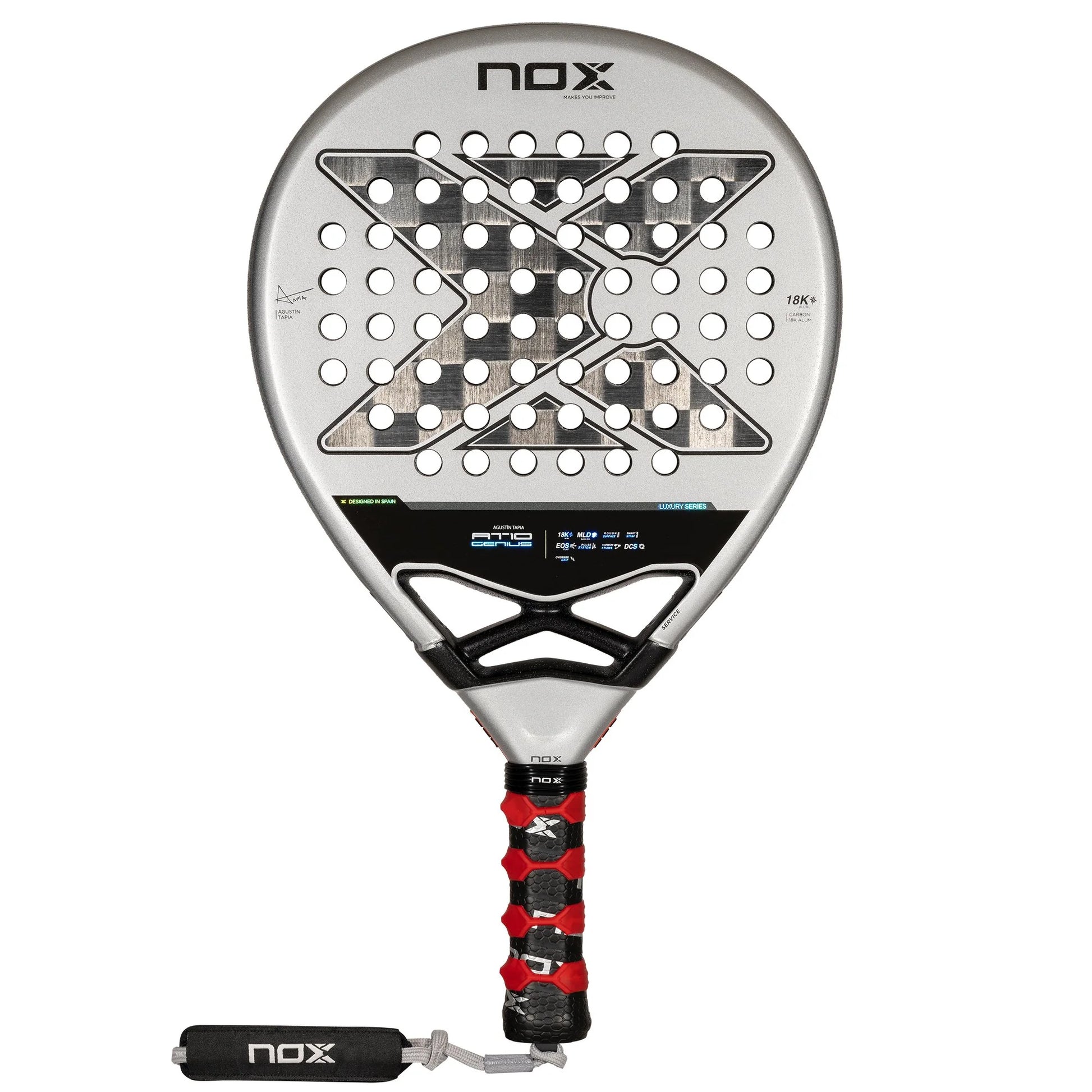 NOX AT10 Genius 18K Padel Racket-Custom Grip - Front