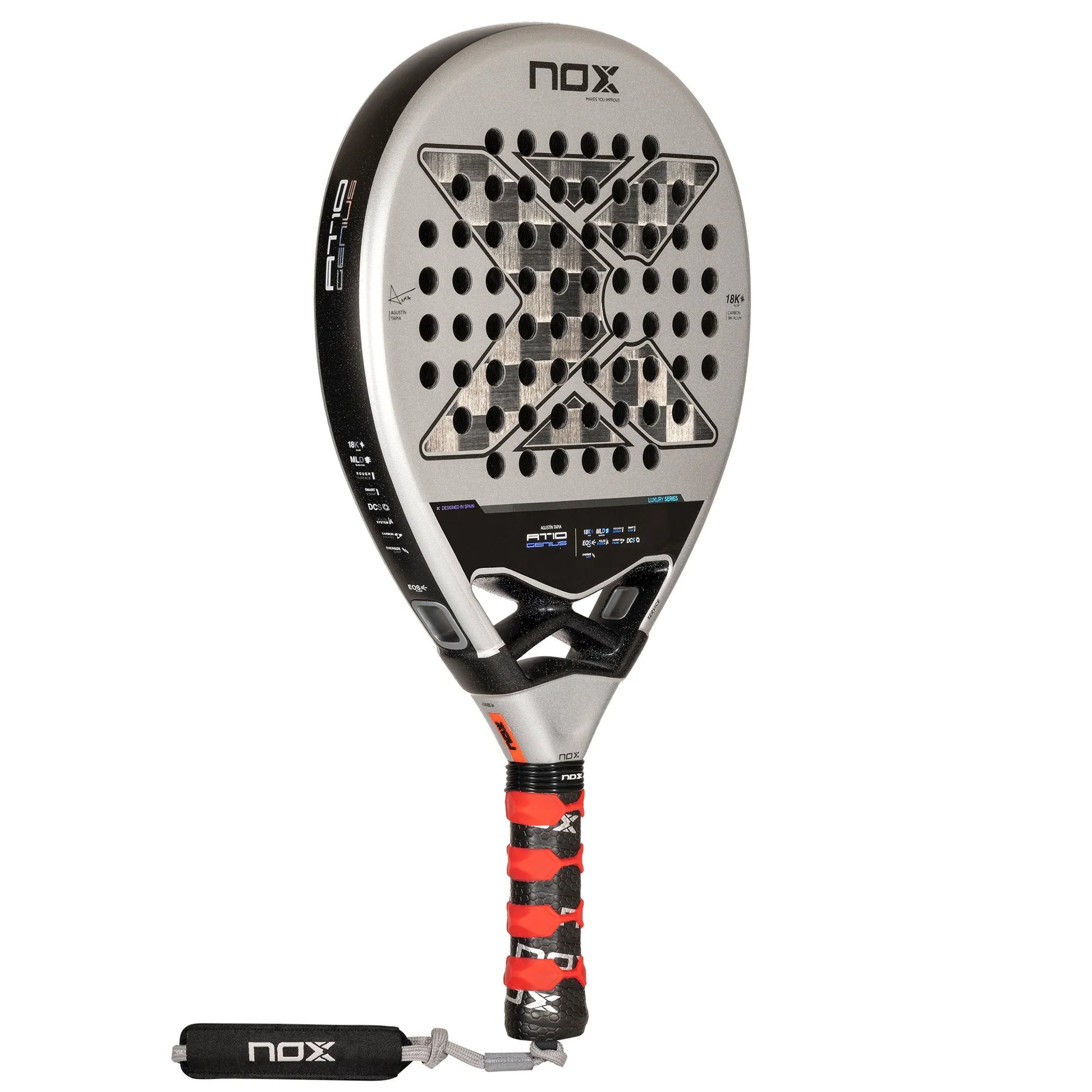 NOX AT10 Genius 18K Padel Racket-Custom Grip - Right