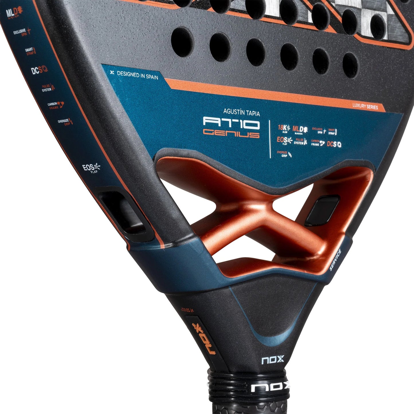 NOX AT10 Genius Attack 18K Alum Padel Racket - Heart