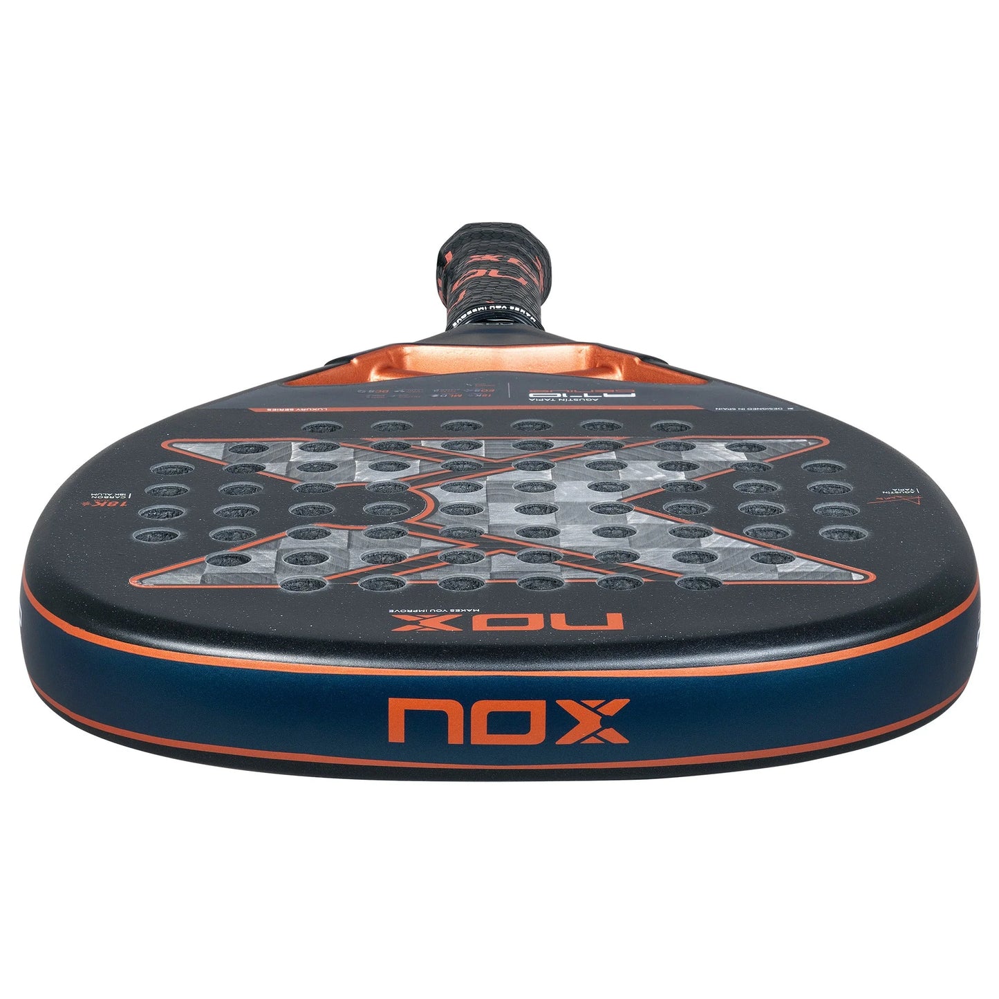 NOX AT10 Genius Attack 18K Alum Padel Racket - Top