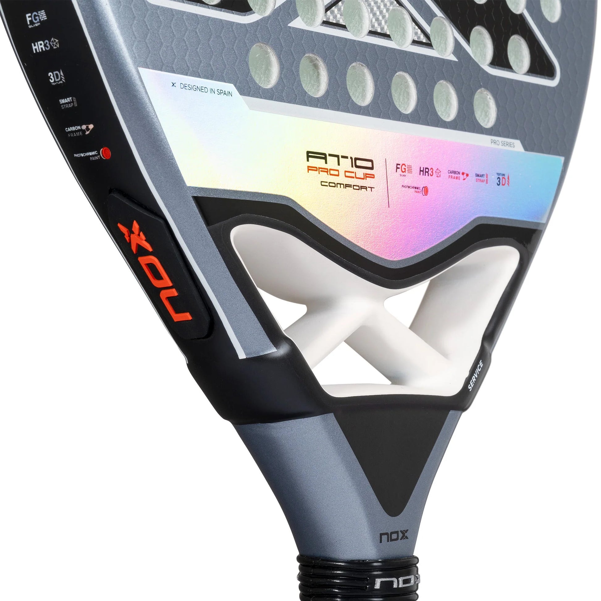 NOX AT10 Pro Cup Comfort Padel Racket - Heart White