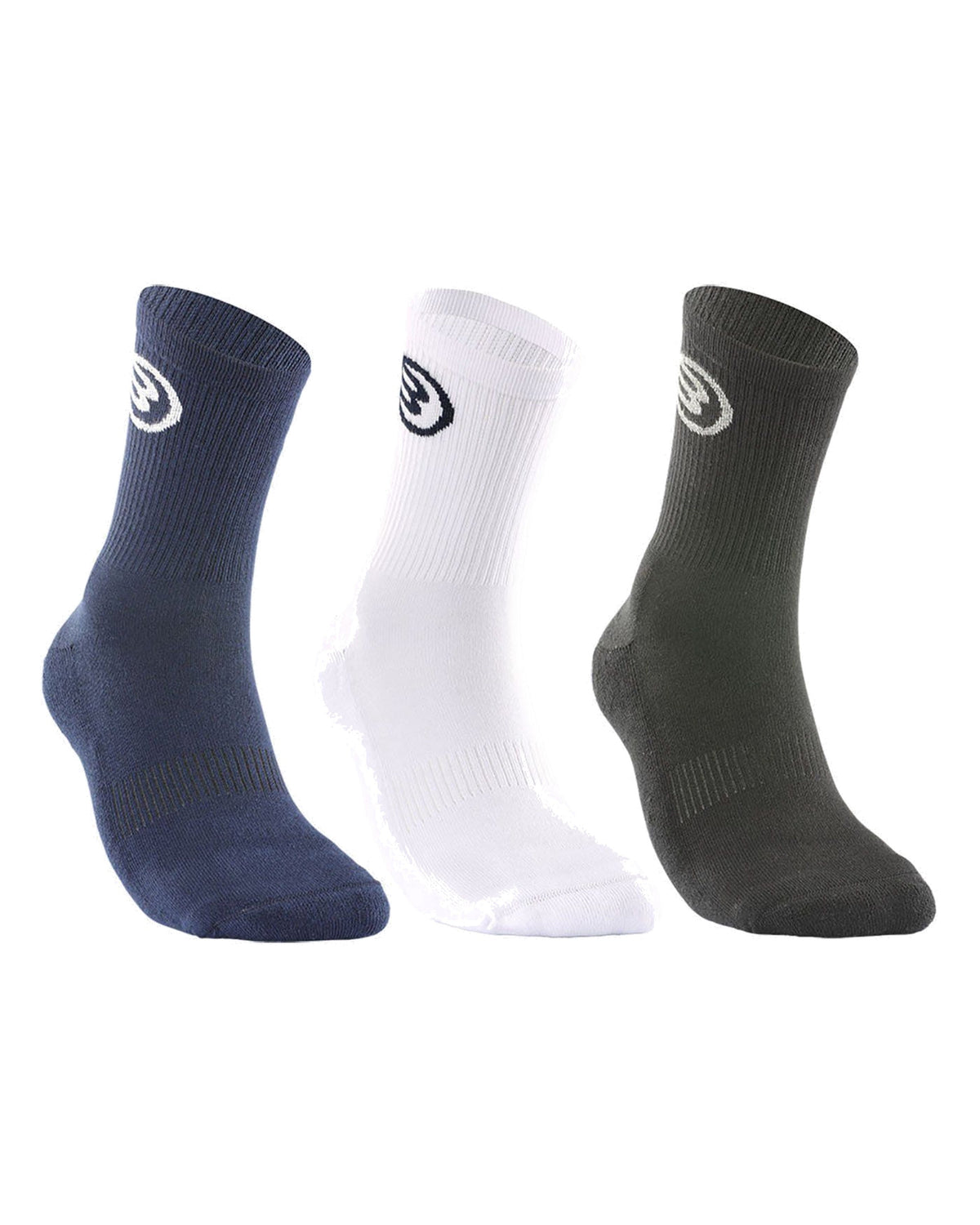 Bullpadel BP262 Sports Socks 3-Pack - Assorted - Navy, White and Black Pack