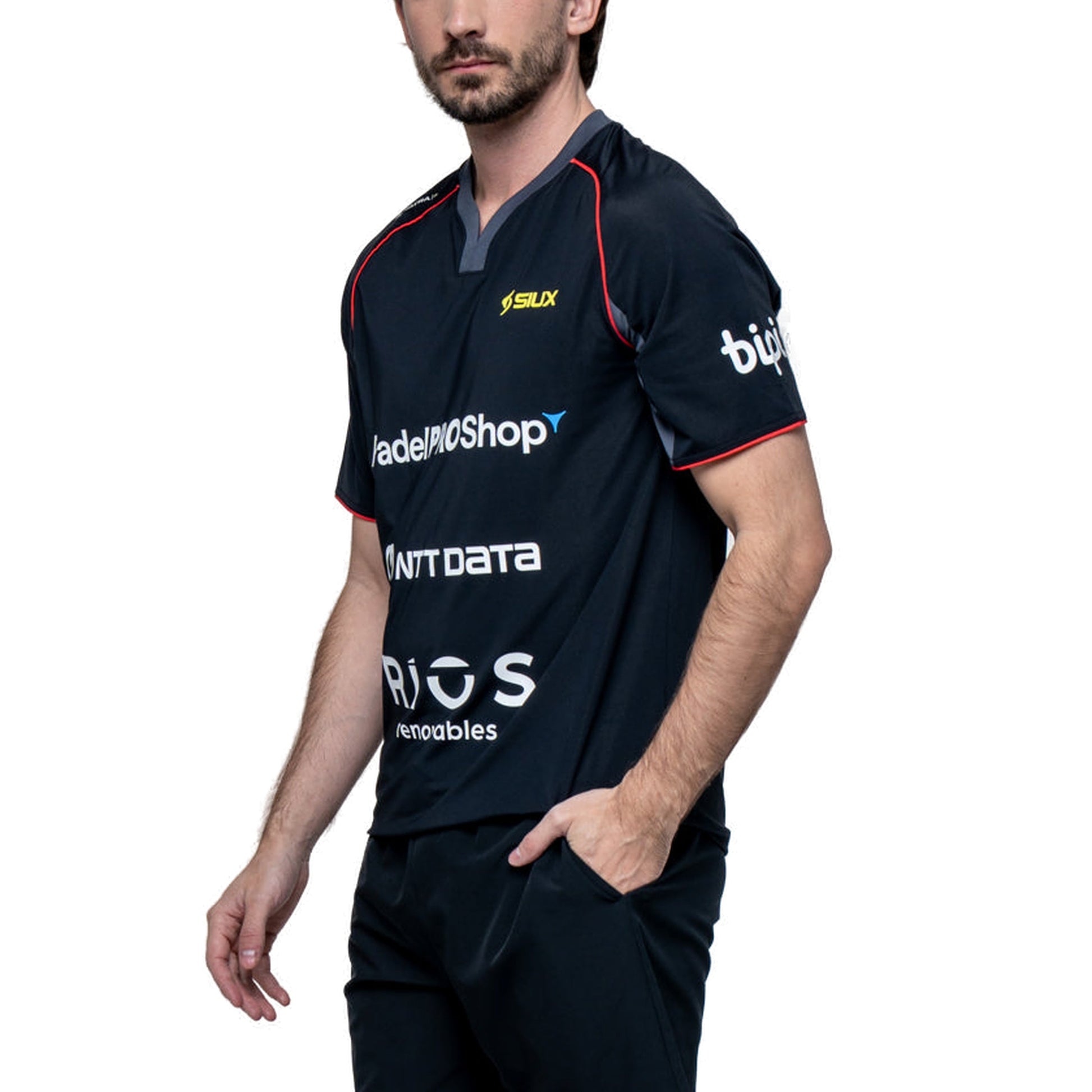 Siux Electra x Stupa 26 Men's Padel T-Shirt - Front Three-Quarter