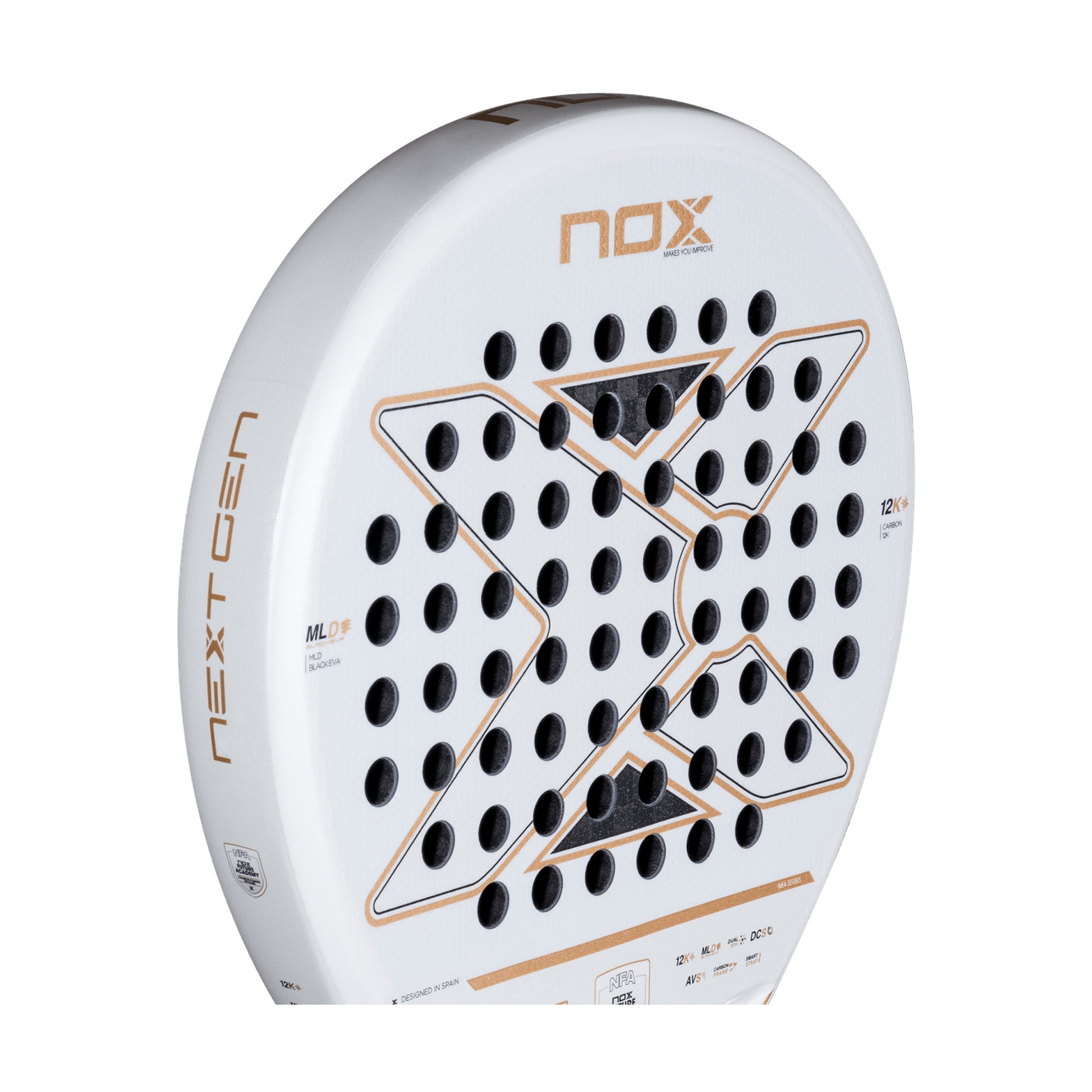 NOX NextGen Pro Hybrid 12K NFA Series 2026 Padel Racket - Face Detail
