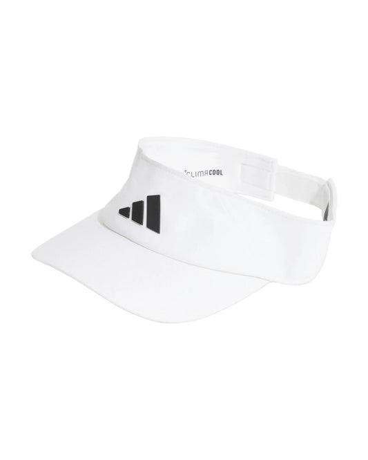Adidas Climacool Padel visor, front view, white and black