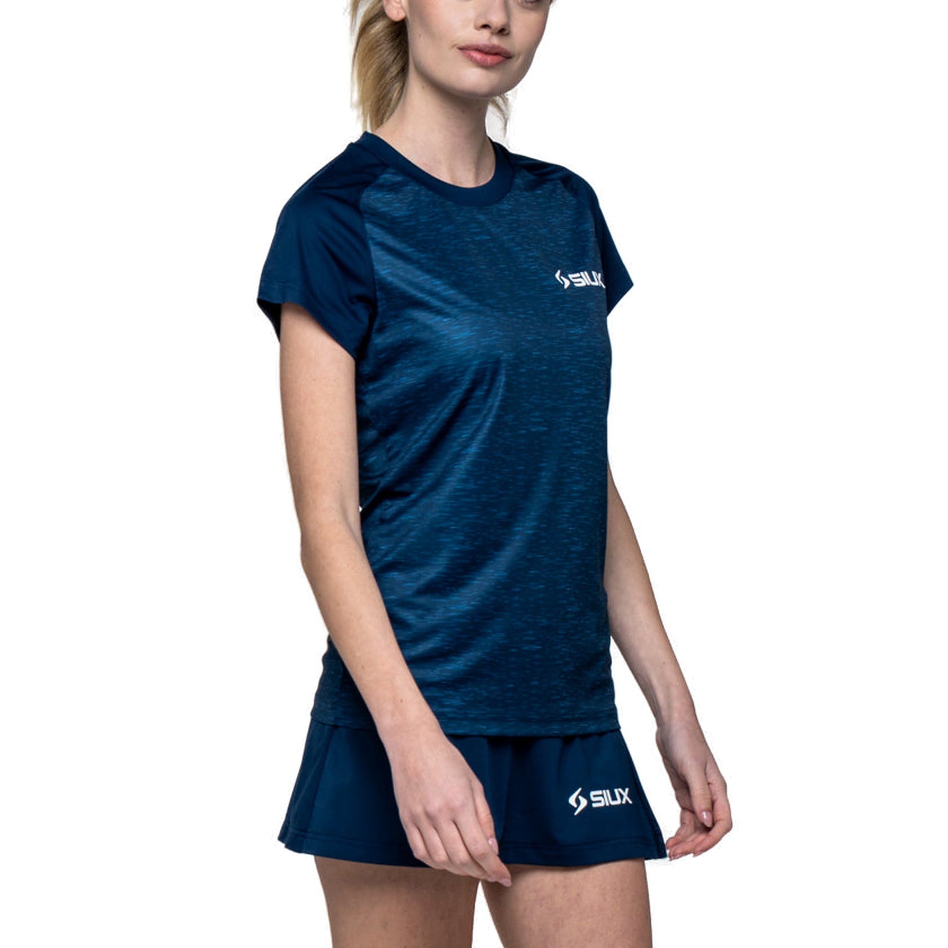 Siux Club 26 Women's Padel T-Shirt - Navy - Front Three-Quarter