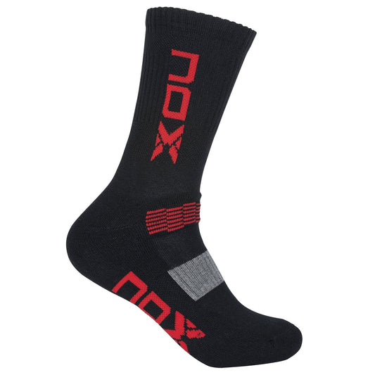 NOX Padel Socks - Black/Red - Front