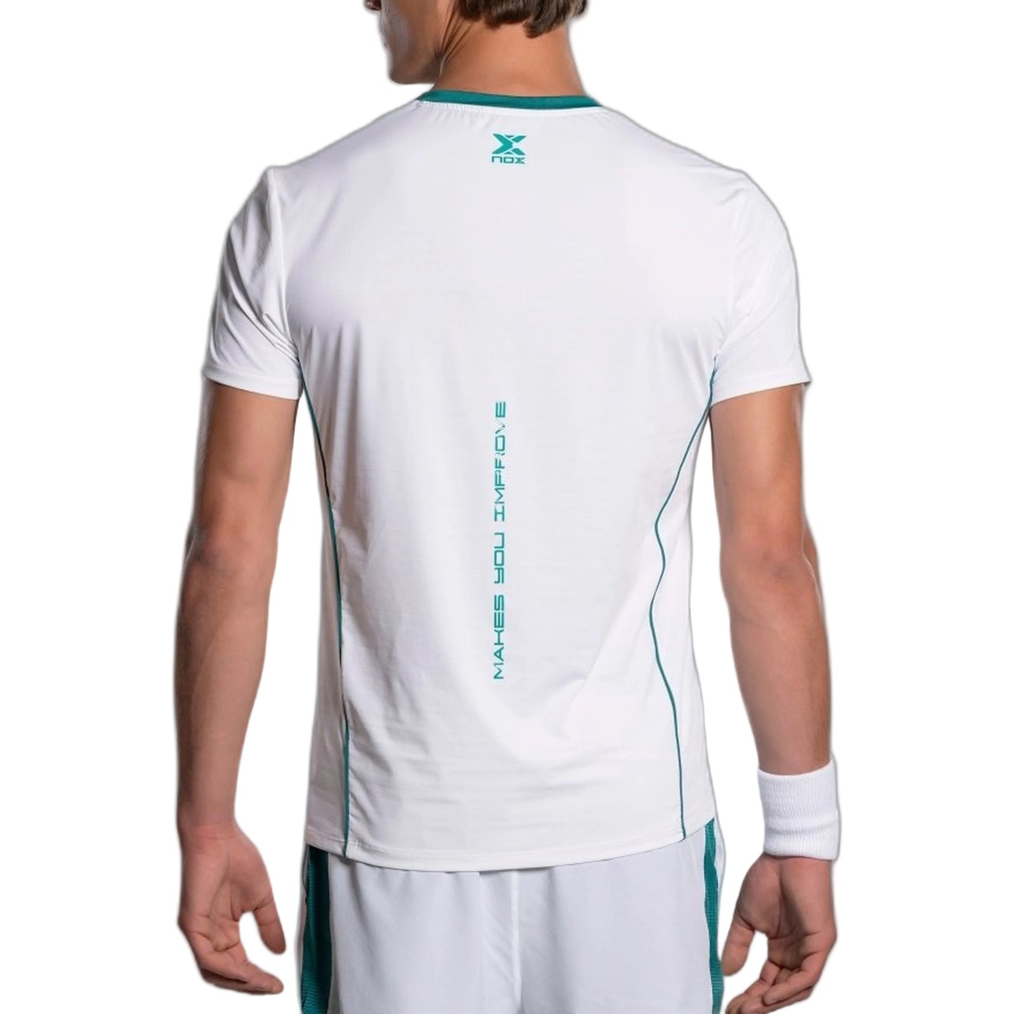 NOX Men's Pro T-Shirt - White/Ivy Green - model back