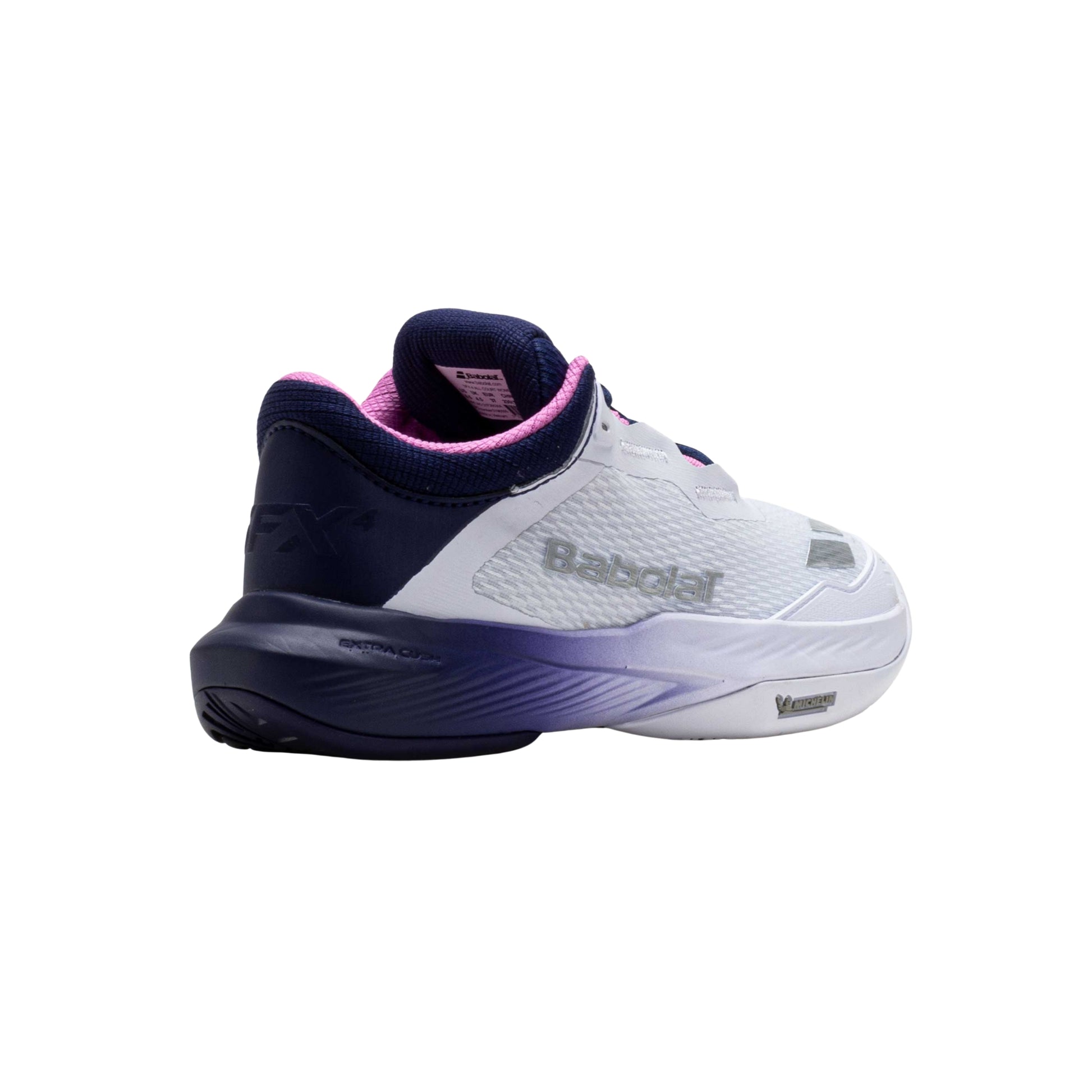 Babolat SFX 4 All Court Shoes Women - White/Purple — rear three-quarter view