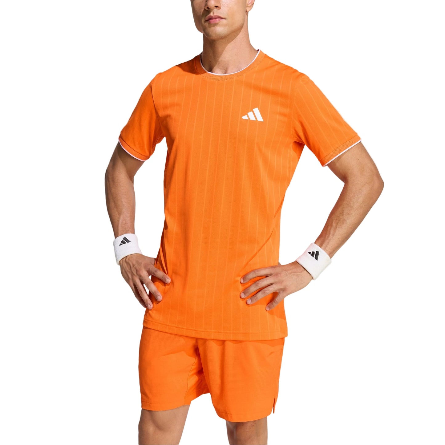 Adidas Tennis Climacool+ Freelift Tee Pro Men - Pure Orange - Model Front