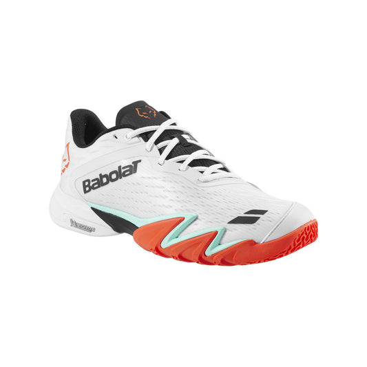 Babolat Jet Premura 3 Men Padel Shoes - White/Orange - Heel
