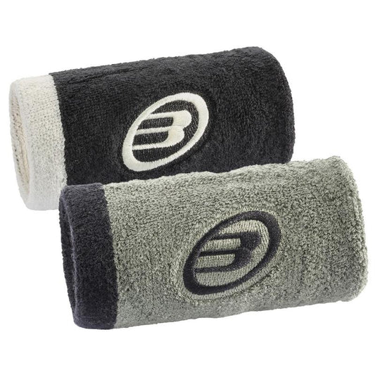 Bullpadel Premier Padel Wristband Pair - Khaki/Black