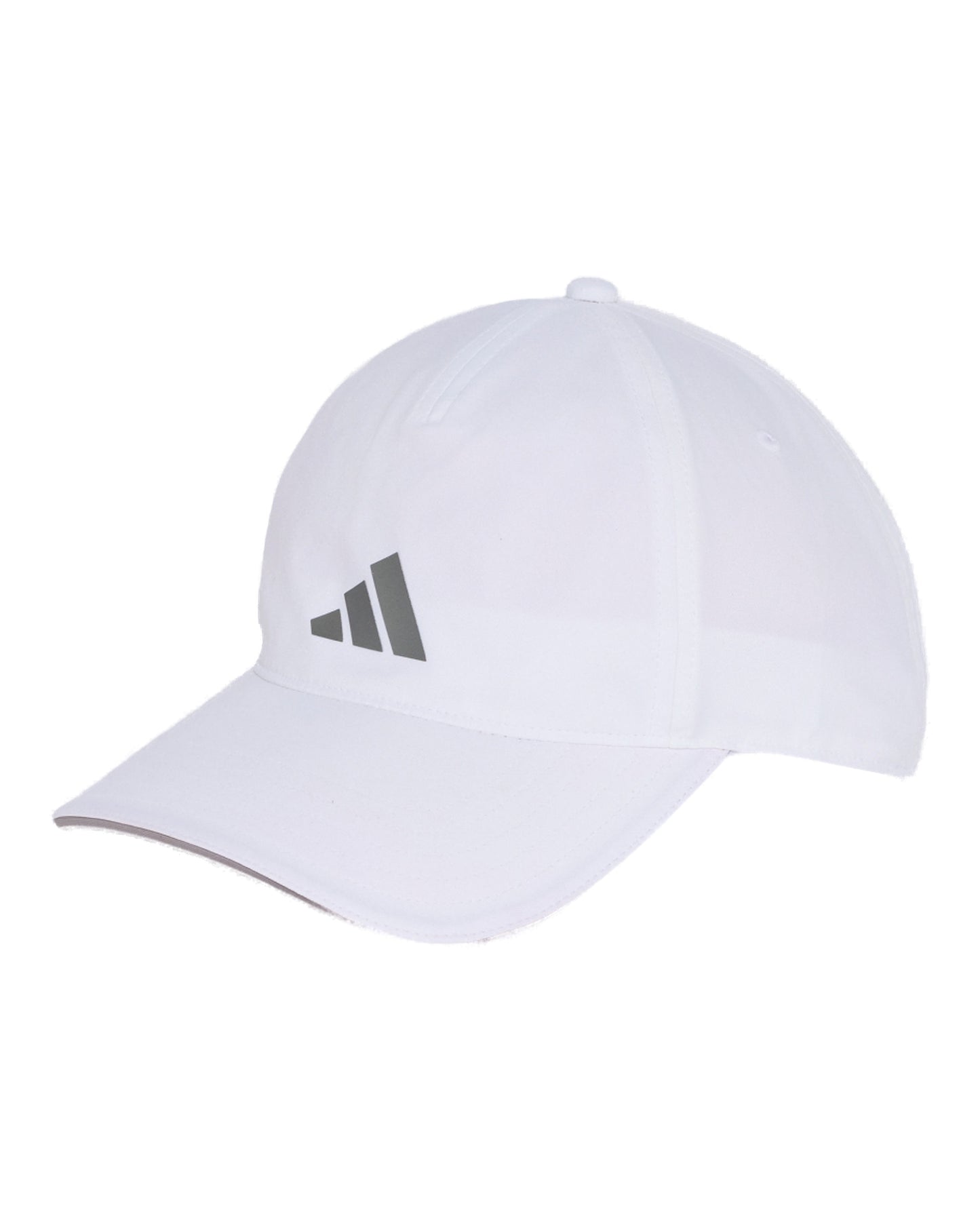 Adidas Climacool baseball cap, front view, white with iron metallic trim