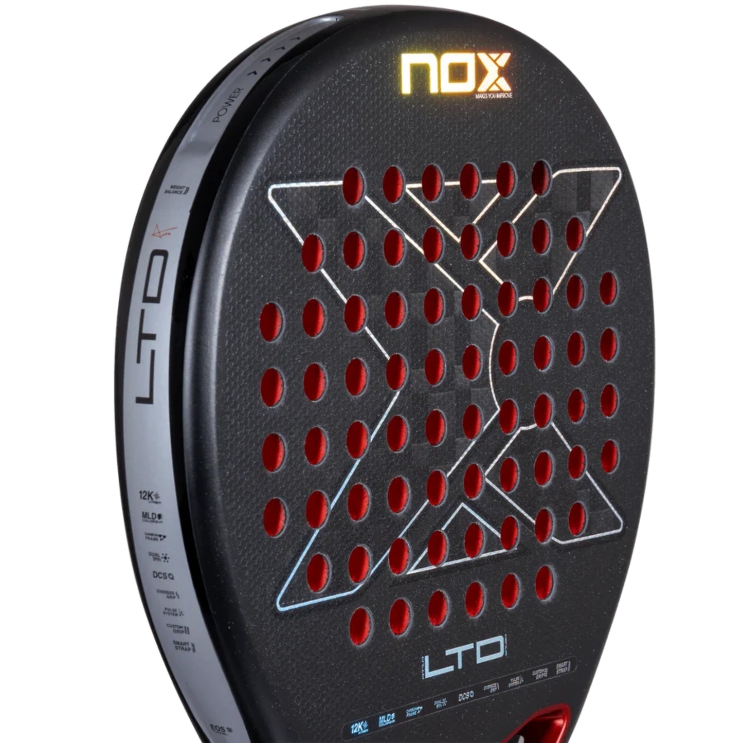 NOX AT10 Genius 12K XTREM LTD 2026 angled racket throat detail