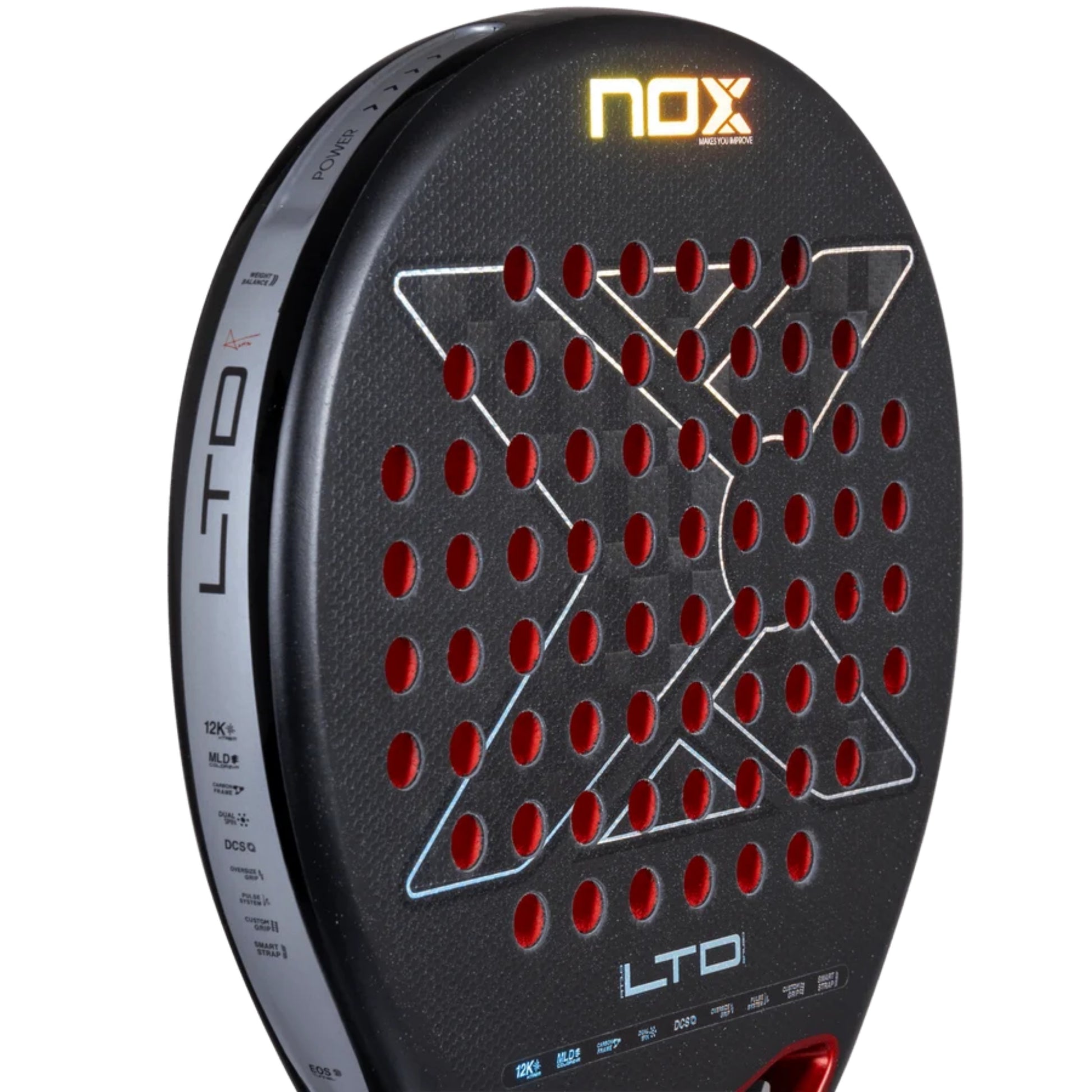 NOX AT10 Genius 12K XTREM LTD 2026 angled racket throat detail