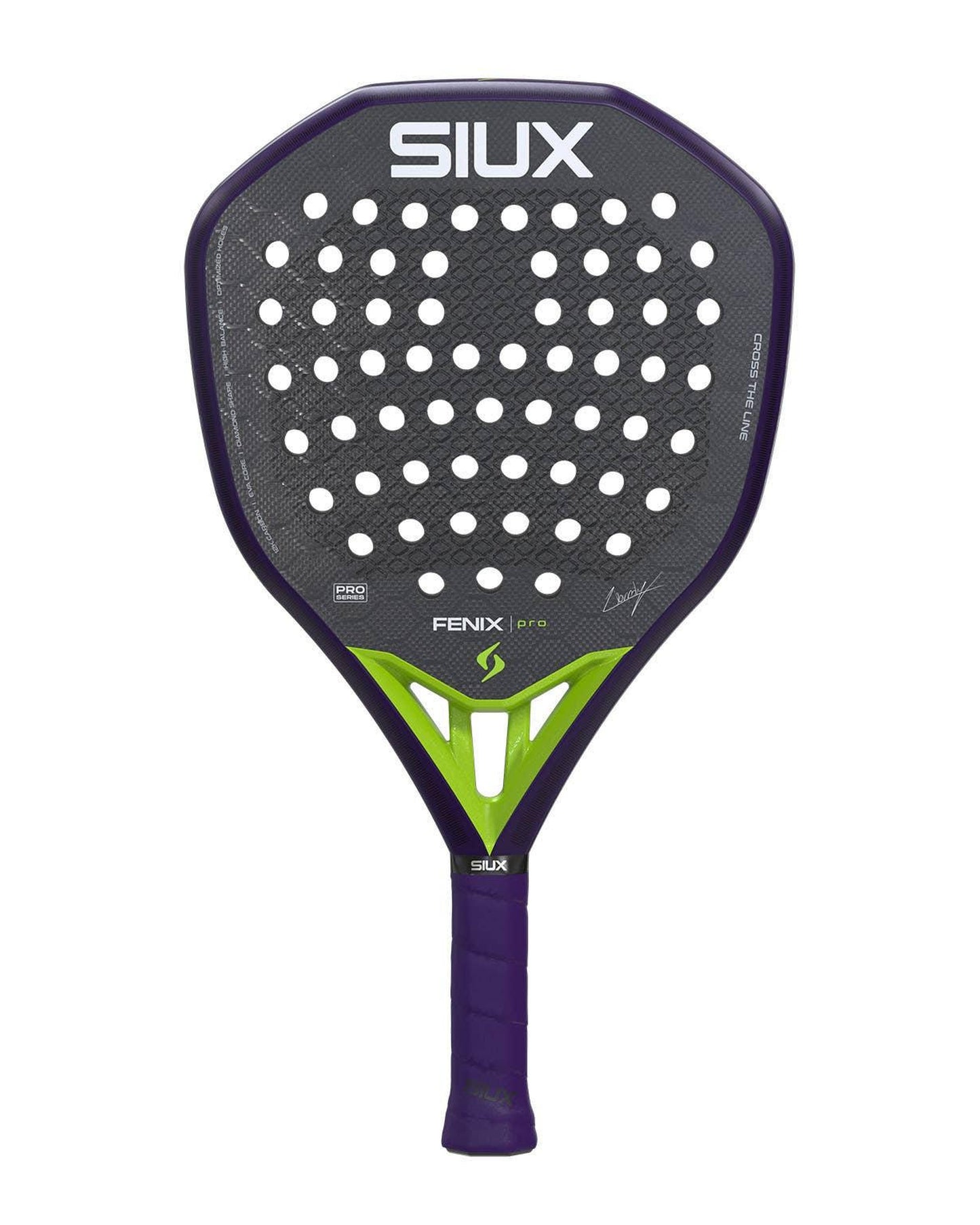 Siux Fenix Pro 2026 Glow Purple Padel Racket - Front