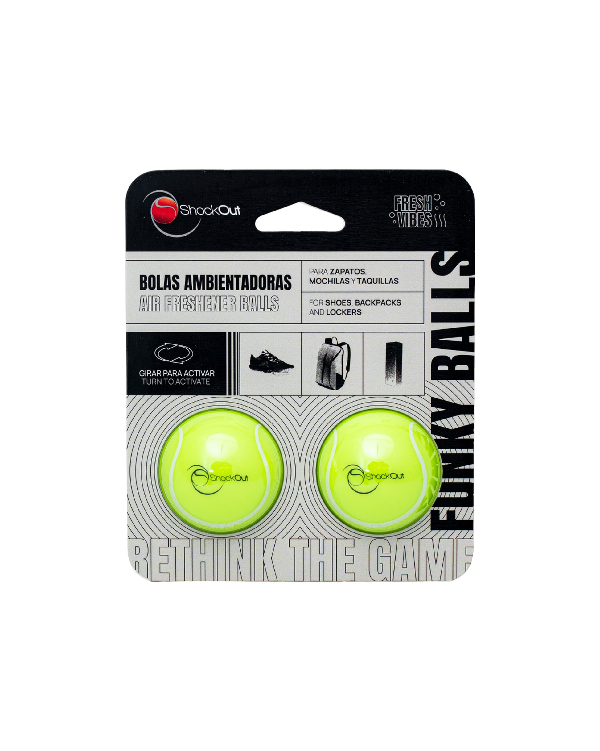 Shockout Funky Balls Shoe Odour Control 2-Pack - Front