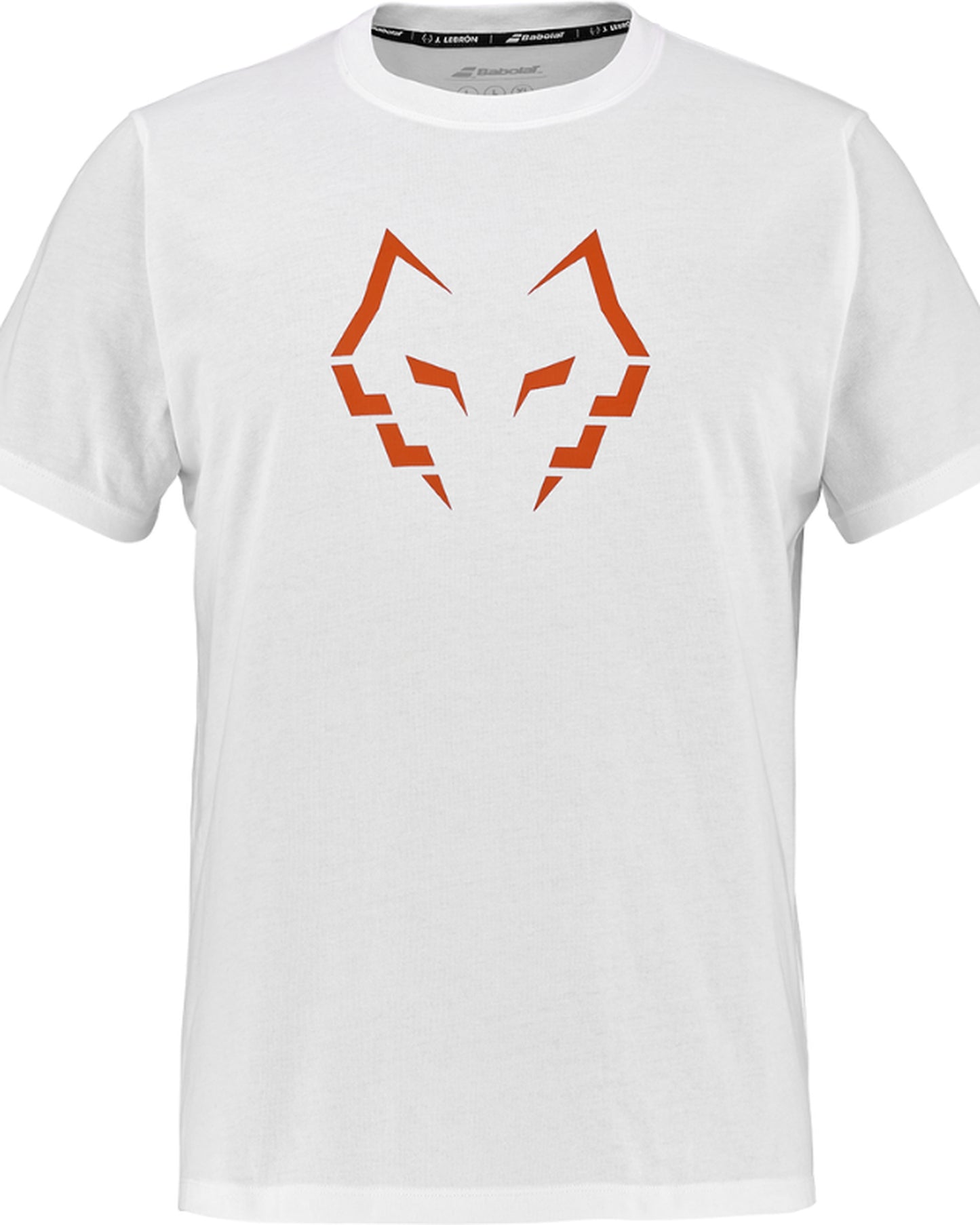 Babolat Lebron Cotton T-Shirt - White/Orange - Front