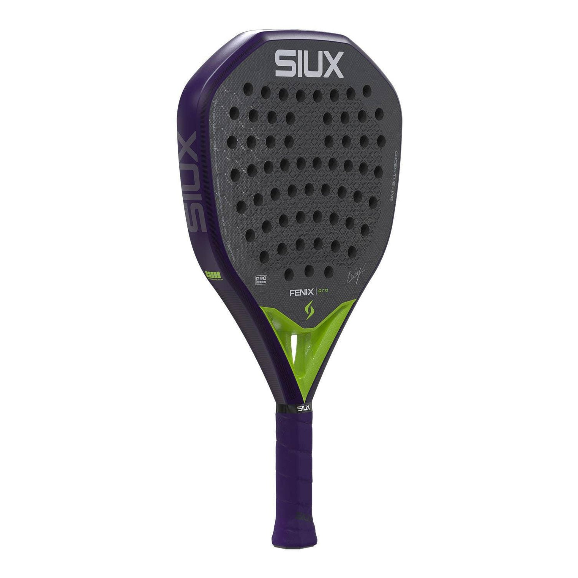 Siux Fenix Pro 2026 Glow Purple Padel Racket - Front Left