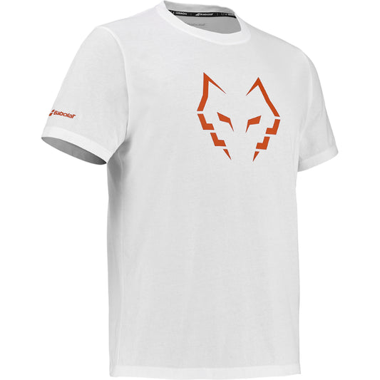 Babolat Lebron Cotton T-Shirt - White/Orange - Side