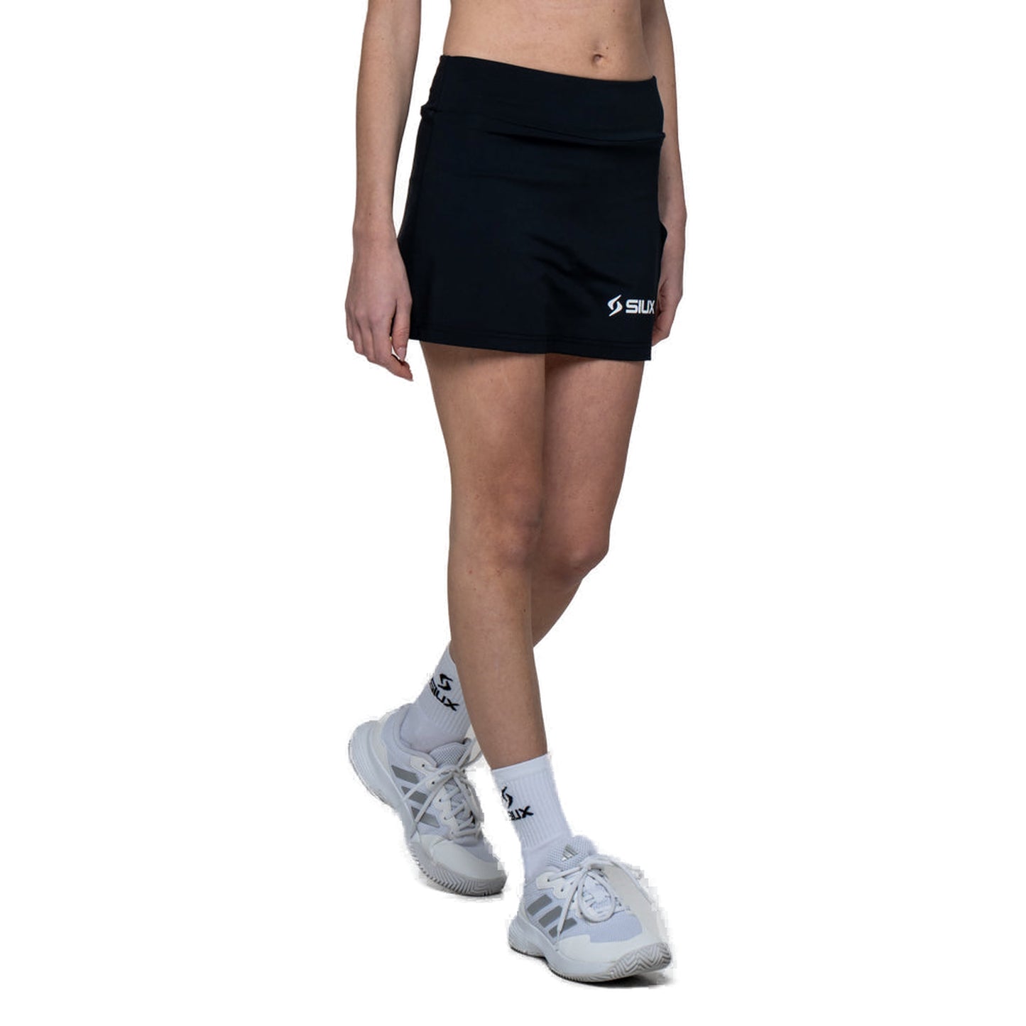 Siux Club 26 Women's Padel Skirt - Black - Front Three-Quarter