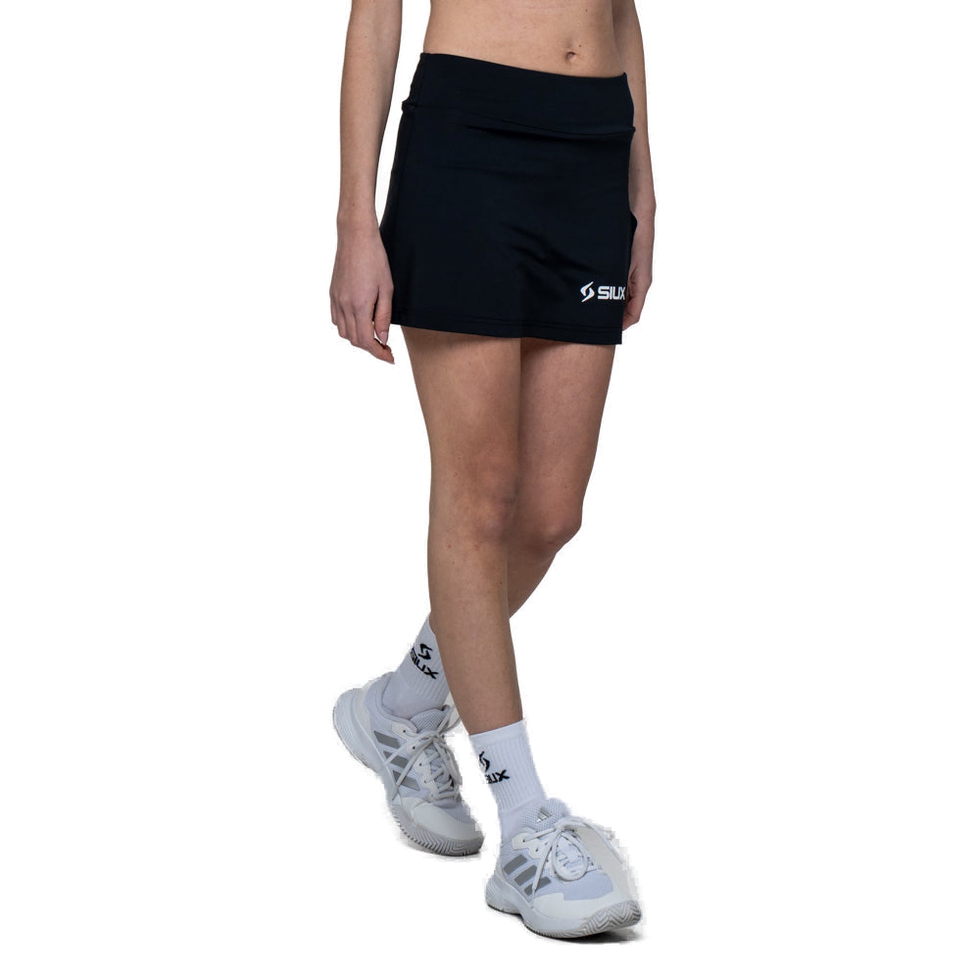 Siux Club 26 Women's Padel Skirt - Black - Front Three-Quarter