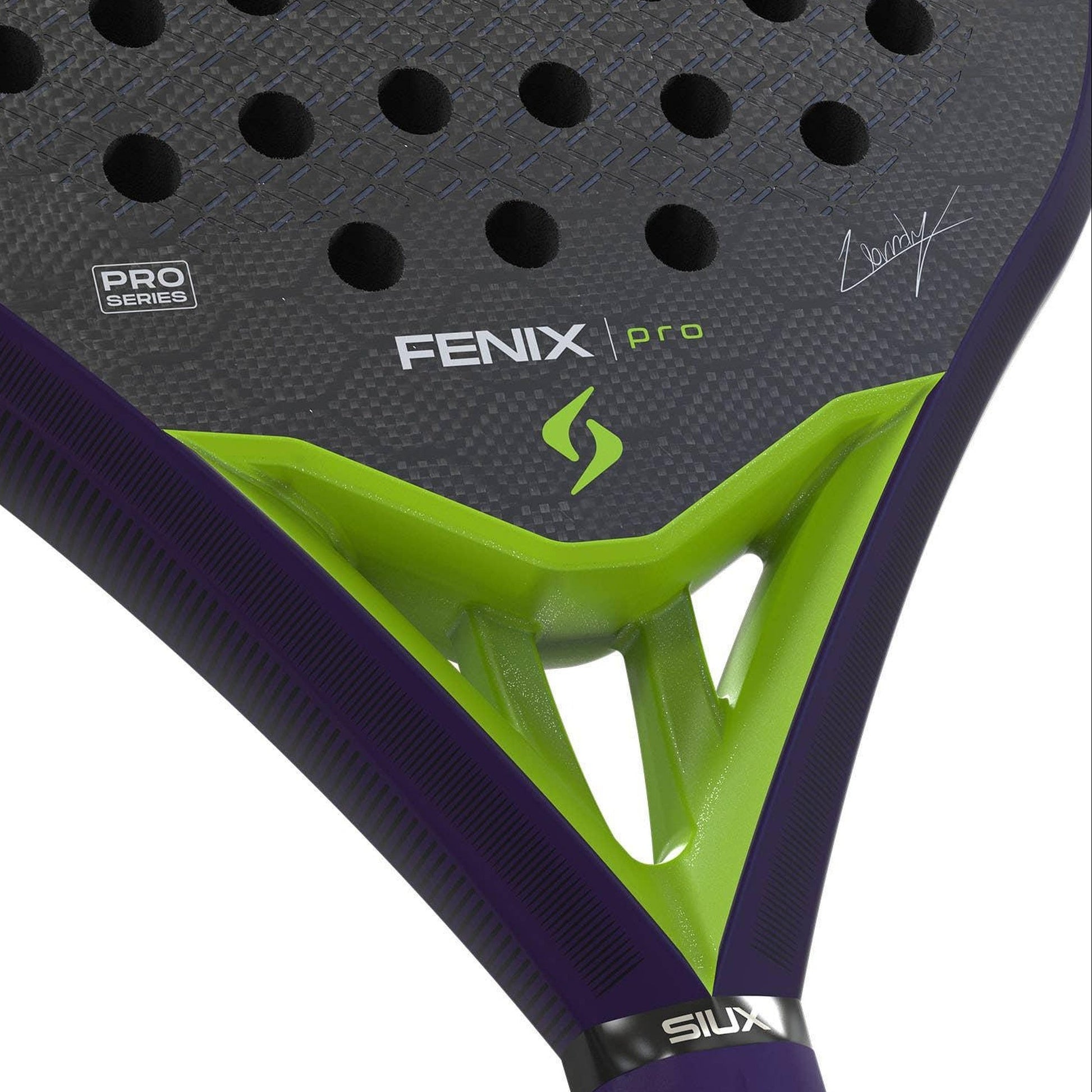 Siux Fenix Pro 2026 Glow Purple Padel Racket - Bridge Detail