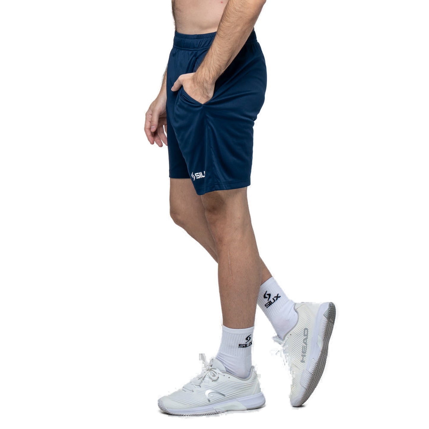 Siux Club 26 Men's Padel Shorts - Navy - Movement View