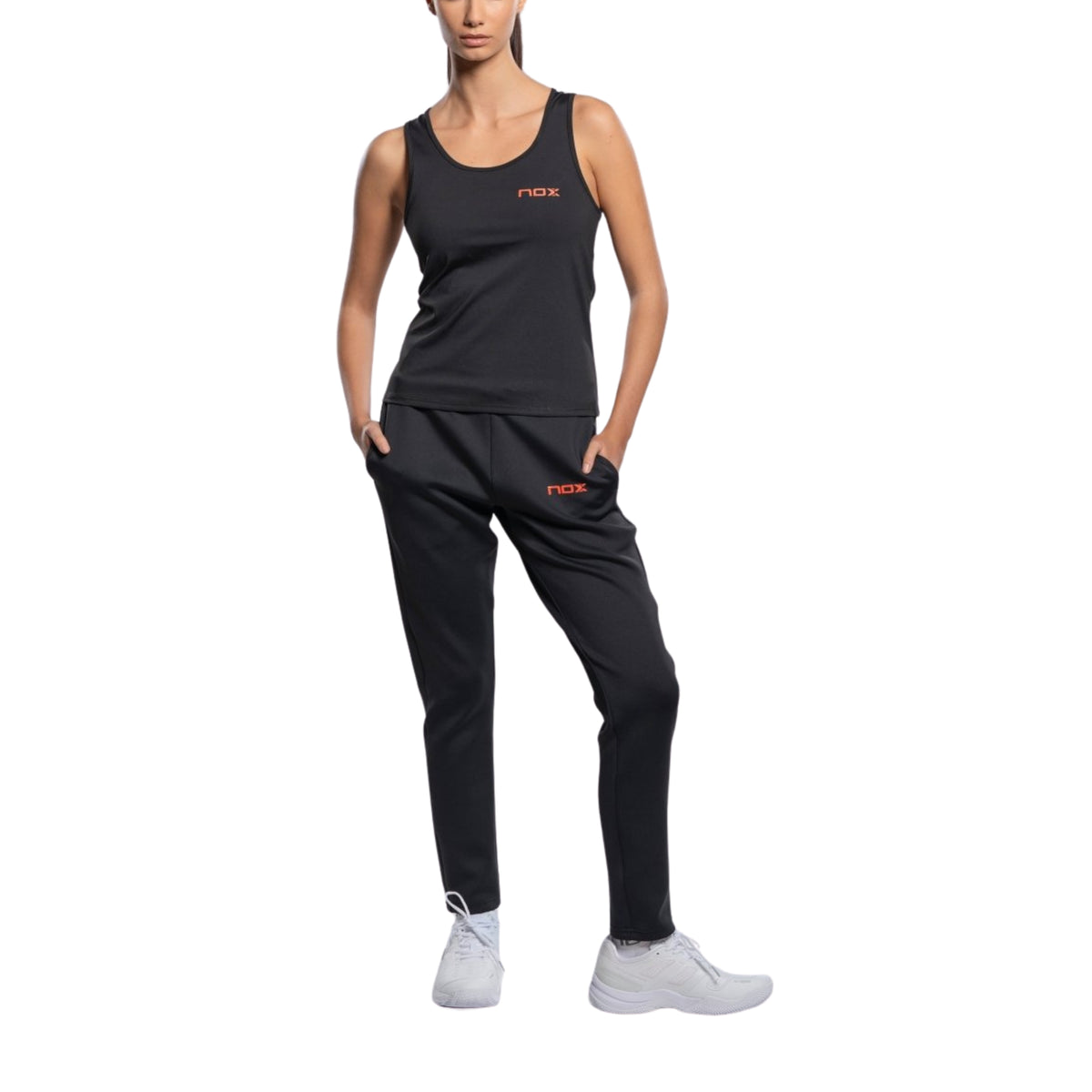 NOX Women's Long Pants - Black – three-quarter worn