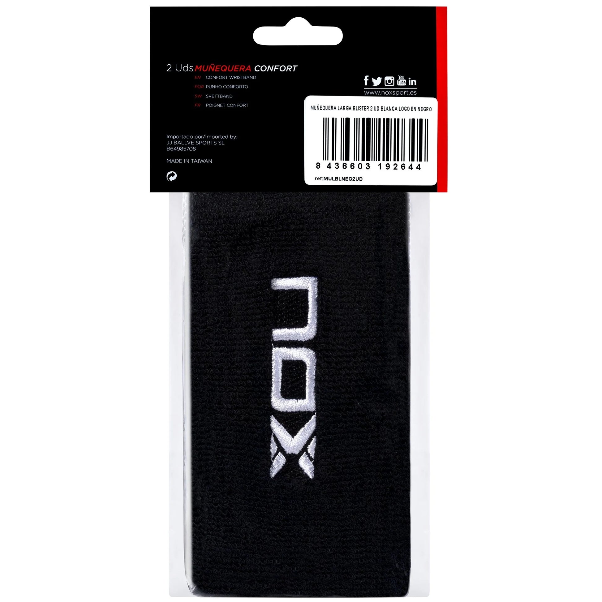 Nox Long Wristband - 2 Pack - Black Back