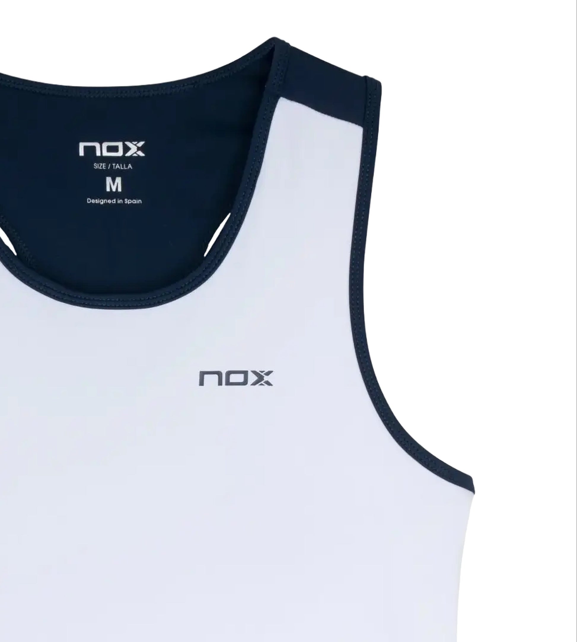 NOX Team Tank Top Women - White/Navy Blue - Detail