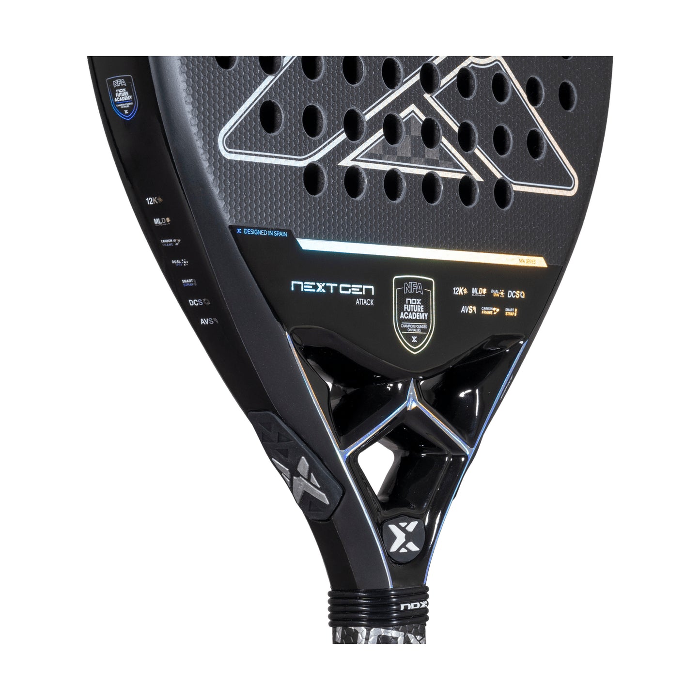 NOX NextGen Pro Attack 12K NFA Series 2026 Padel Racket - Throat Detail