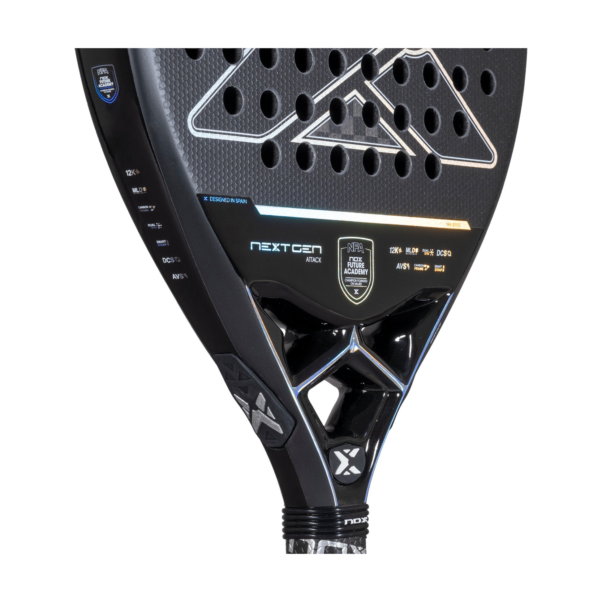 NOX NextGen Pro Attack 12K NFA Series 2026 Padel Racket - Throat Detail