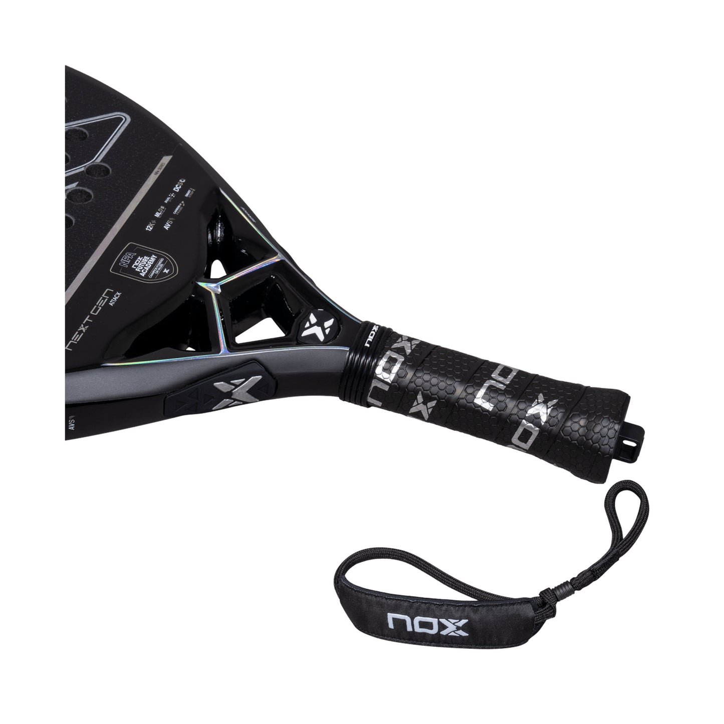 NOX NextGen Pro Attack 12K NFA Series 2026 Padel Racket - Handle and SmartStrap