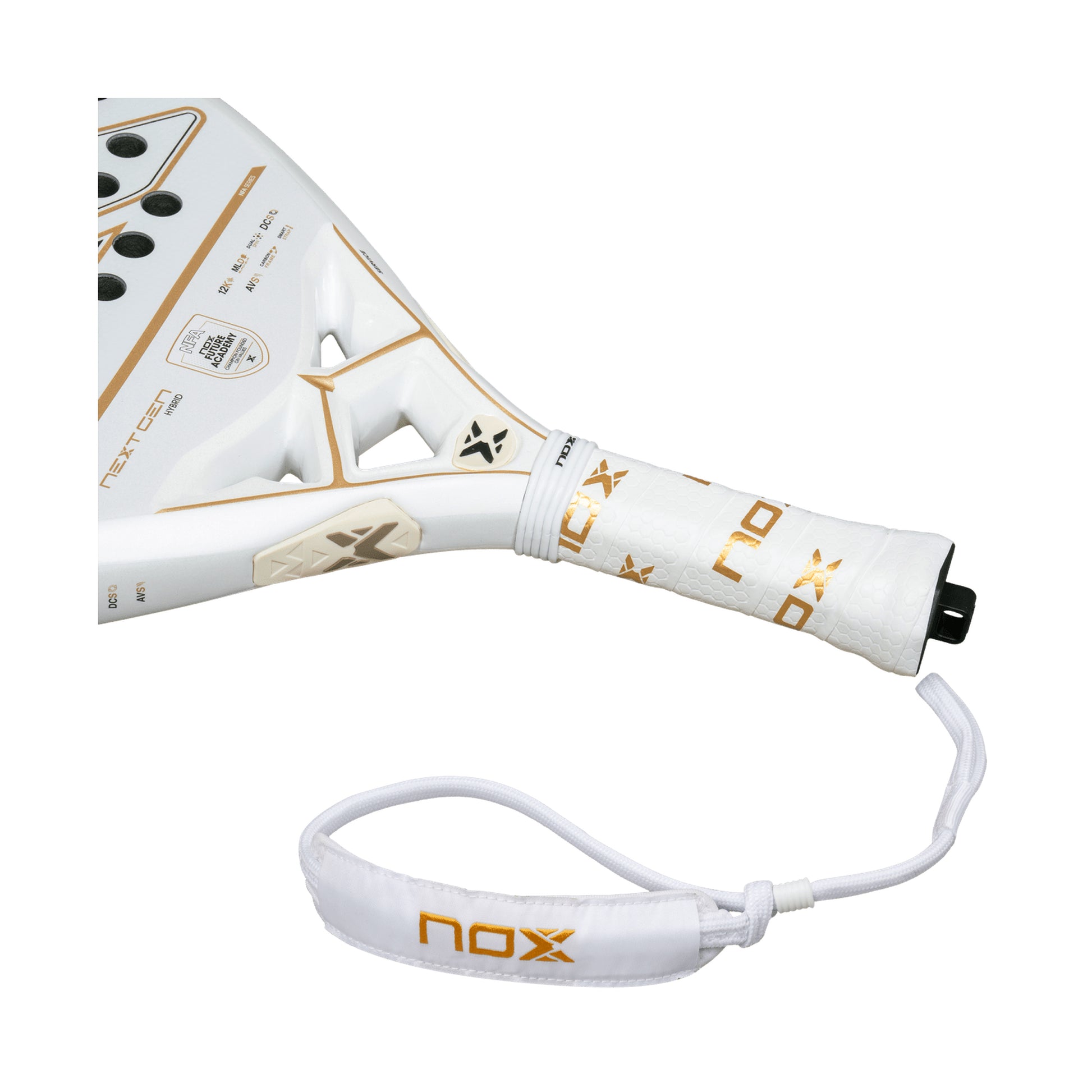 NOX NextGen Pro Hybrid 12K NFA Series 2026 Padel Racket - Handle and SmartStrap