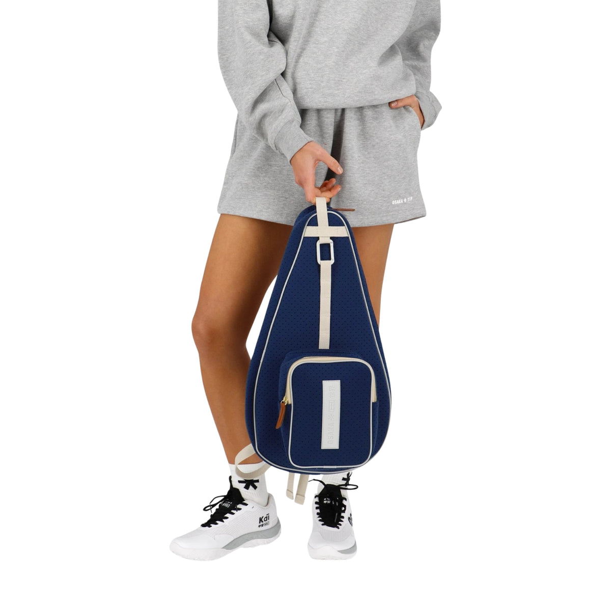 Osaka Neoprene Padel Sleeve - Navy - hand carrying view