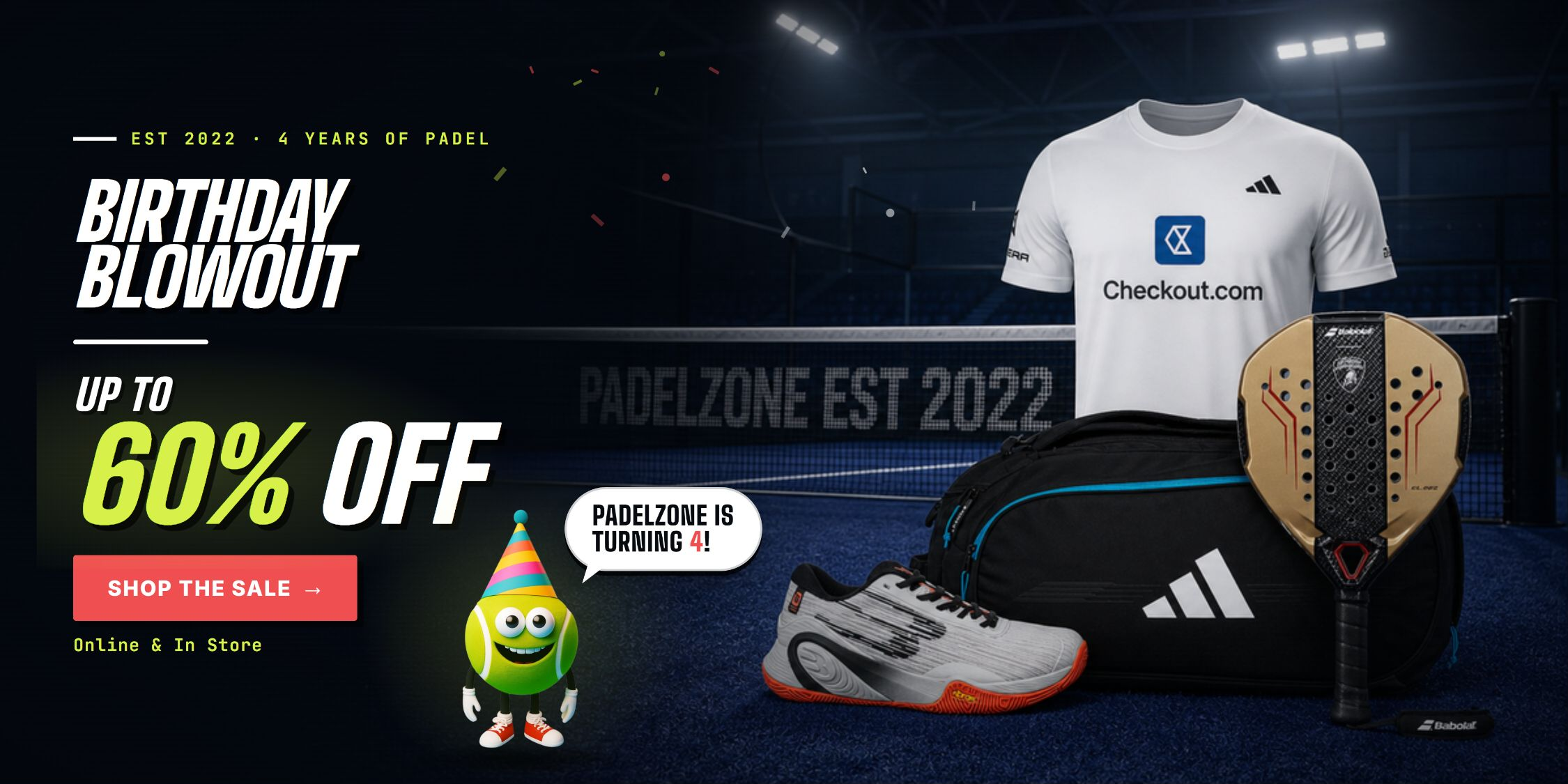 PadelZone Birthday Blowout — up to 60% off — shop the sale