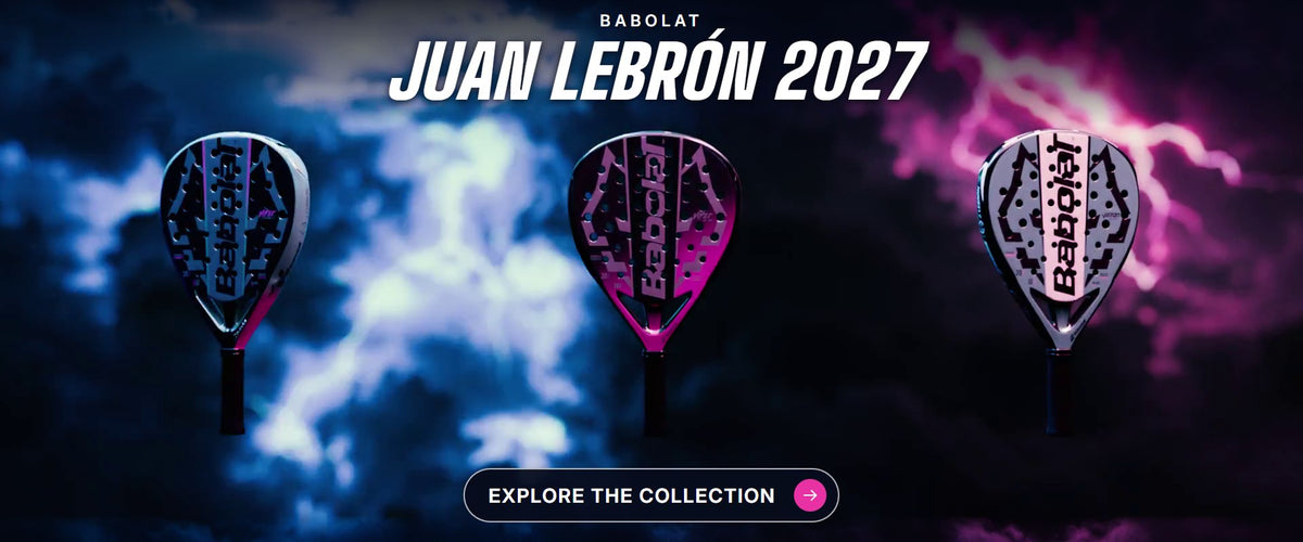 Babolat Juan Lebrón 2027 padel racket collection featuring Viper 3.1, Viper Soft 3.1 and Veron 3.1. Explore the collection.