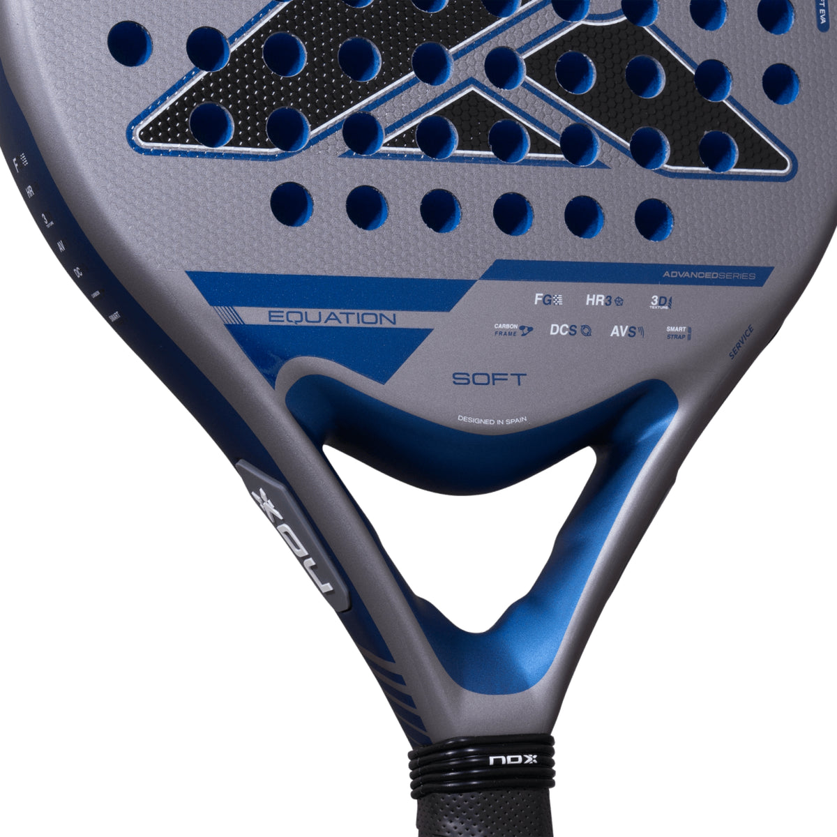 NOX Equation SOFT Advanced 2027 Padel racket, heart bridge detail