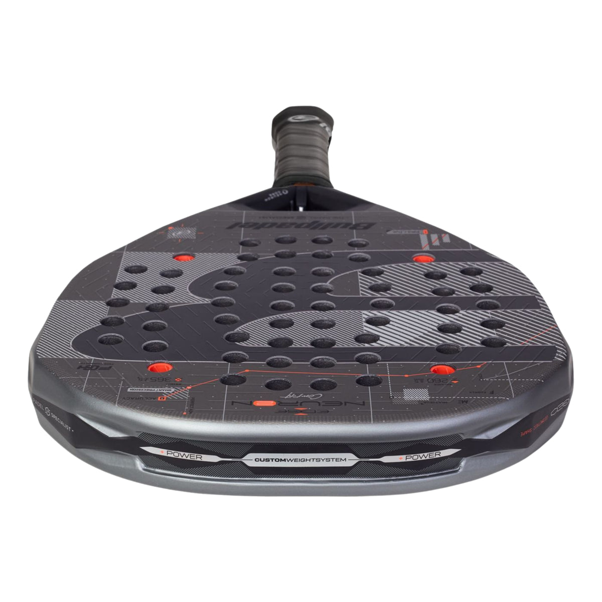 Bullpadel Neuron 02 Comfort 2027 Padel racket, top edge view