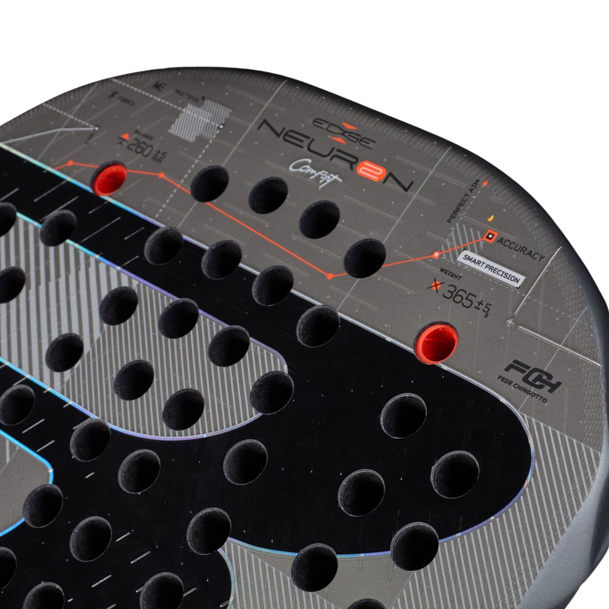 Bullpadel Neuron 02 Comfort 2027 Padel racket, crown and upper face detail