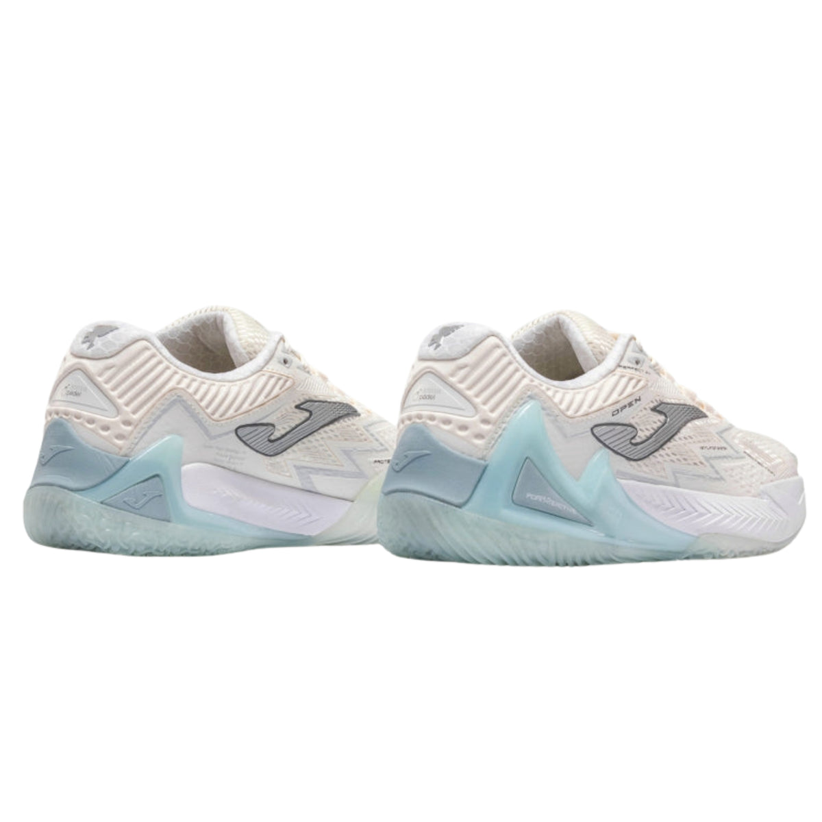 Joma Open Lady 2625 Padel shoes, Beige pair showing heels and rear sides