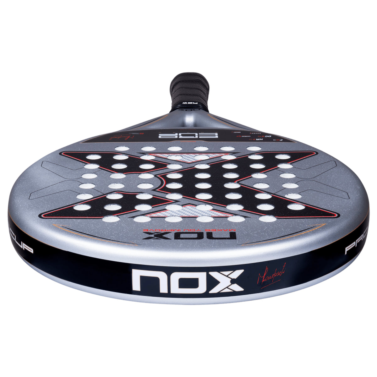 NOX ML10 Pro Cup Rough 2027 Padel racket, round head shape detail
